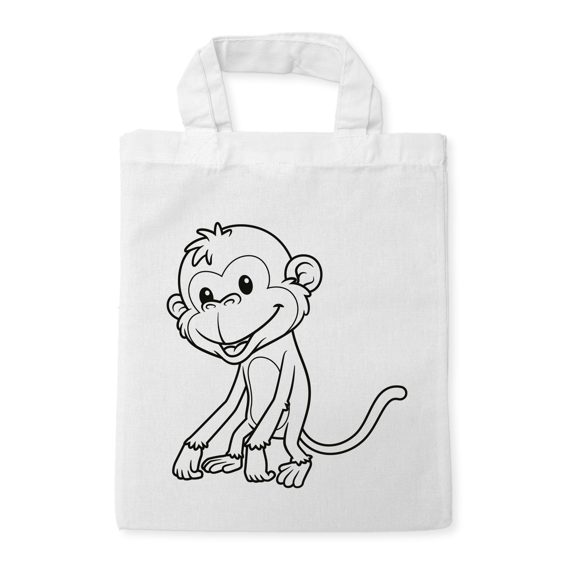 Affe Kindertaschen zum Ausmalen, 22 x 26 cm, 100% Baumwolle