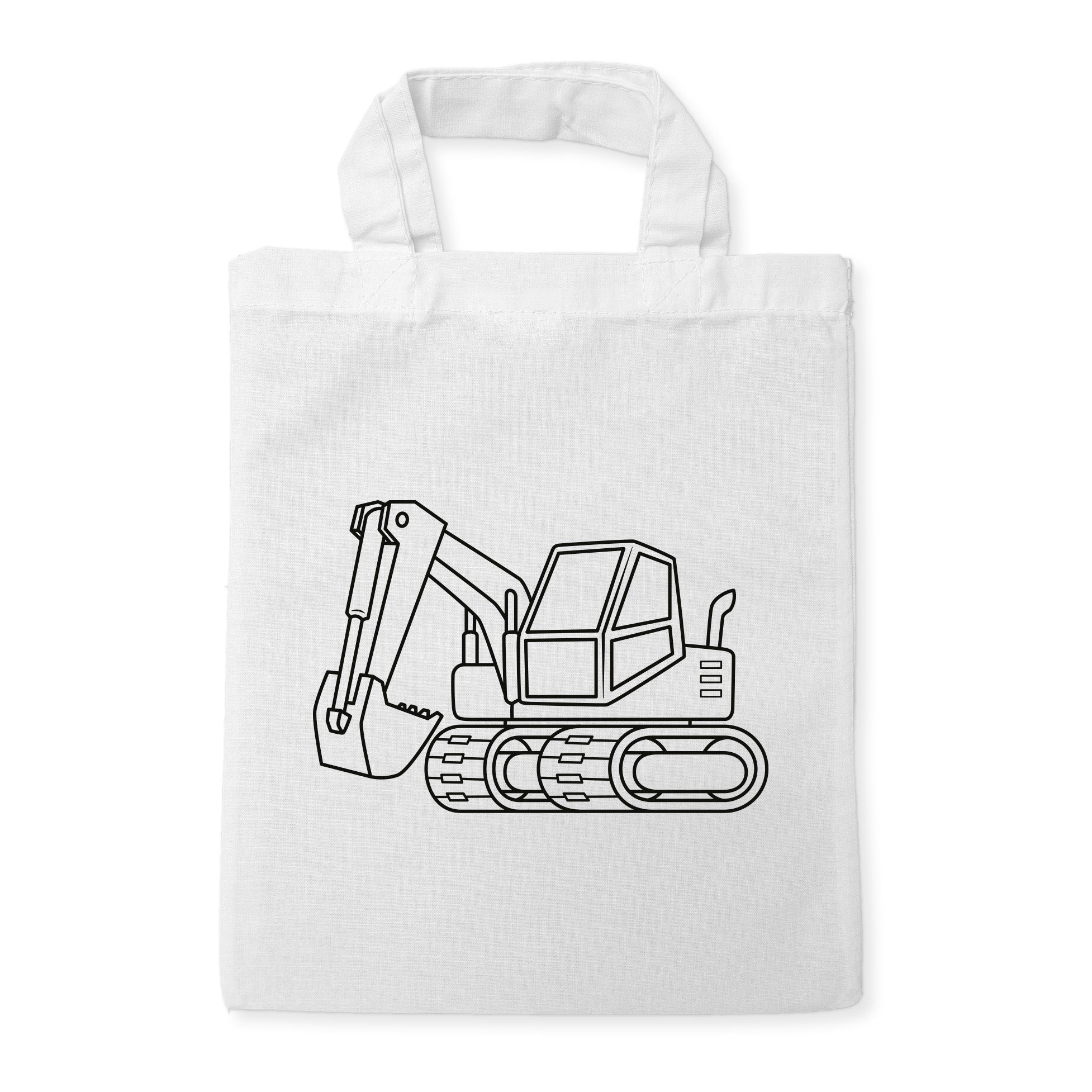 Bagger Kindertaschen zum Ausmalen, 22 x 26 cm, 100% Baumwolle