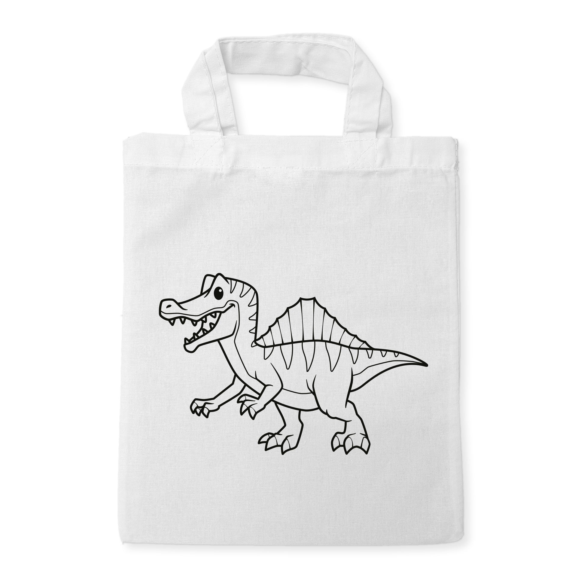 Spinosaurus Dinosaurier Kindertaschen zum Ausmalen, 22 x 26 cm, 100% Baumwolle