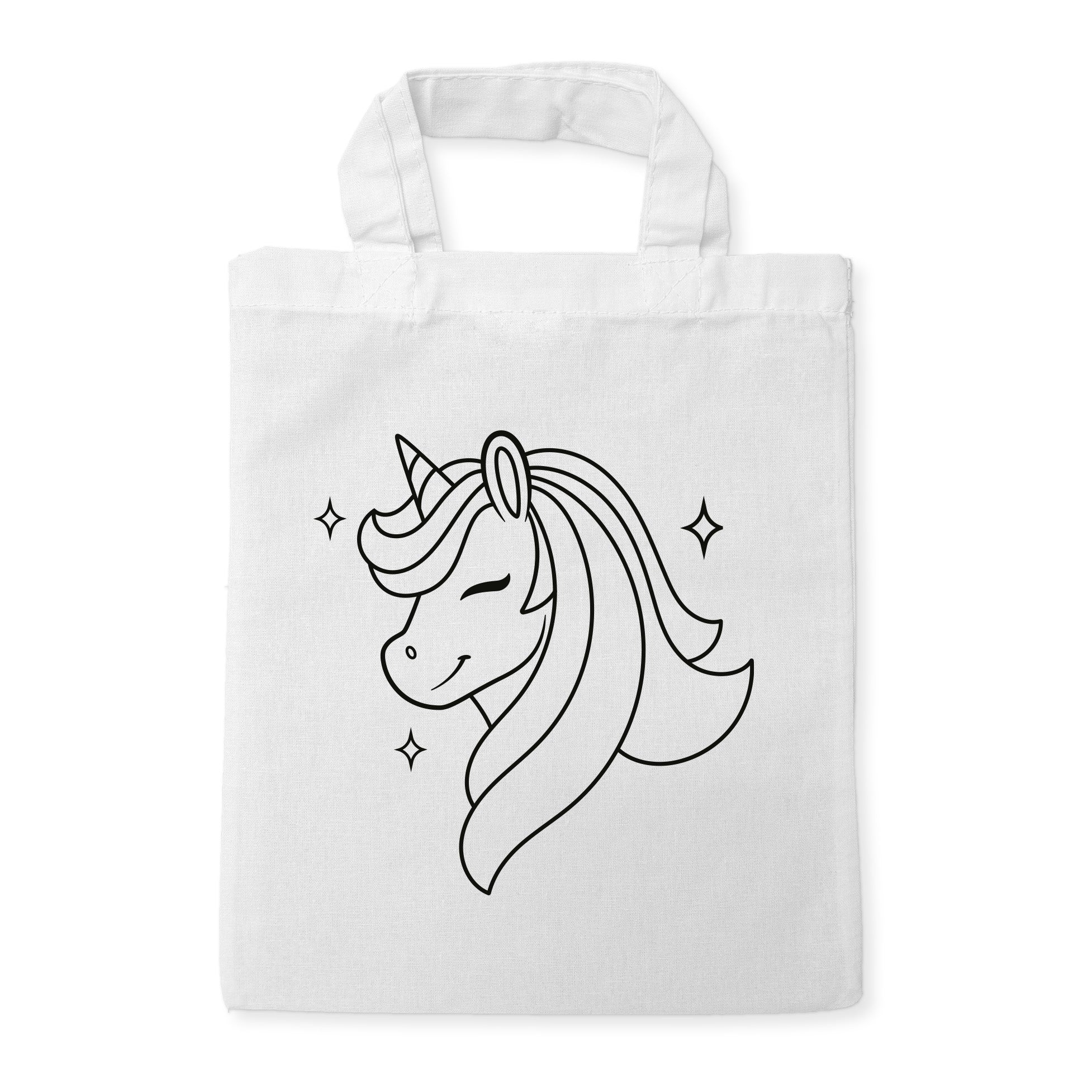 Einhorn Traum Kindertaschen zum Ausmalen, 22 x 26 cm, 100% Baumwolle