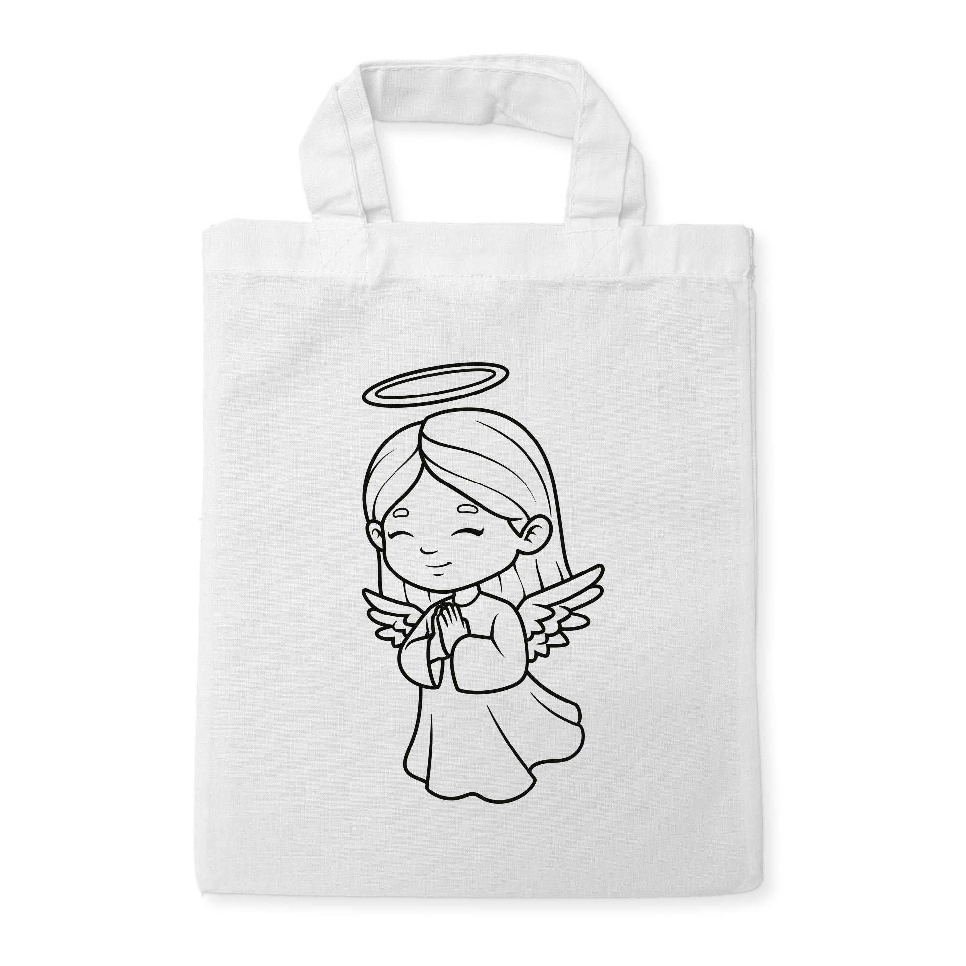 Engel Kindertaschen zum Ausmalen, 22 x 26 cm, 100% Baumwolle
