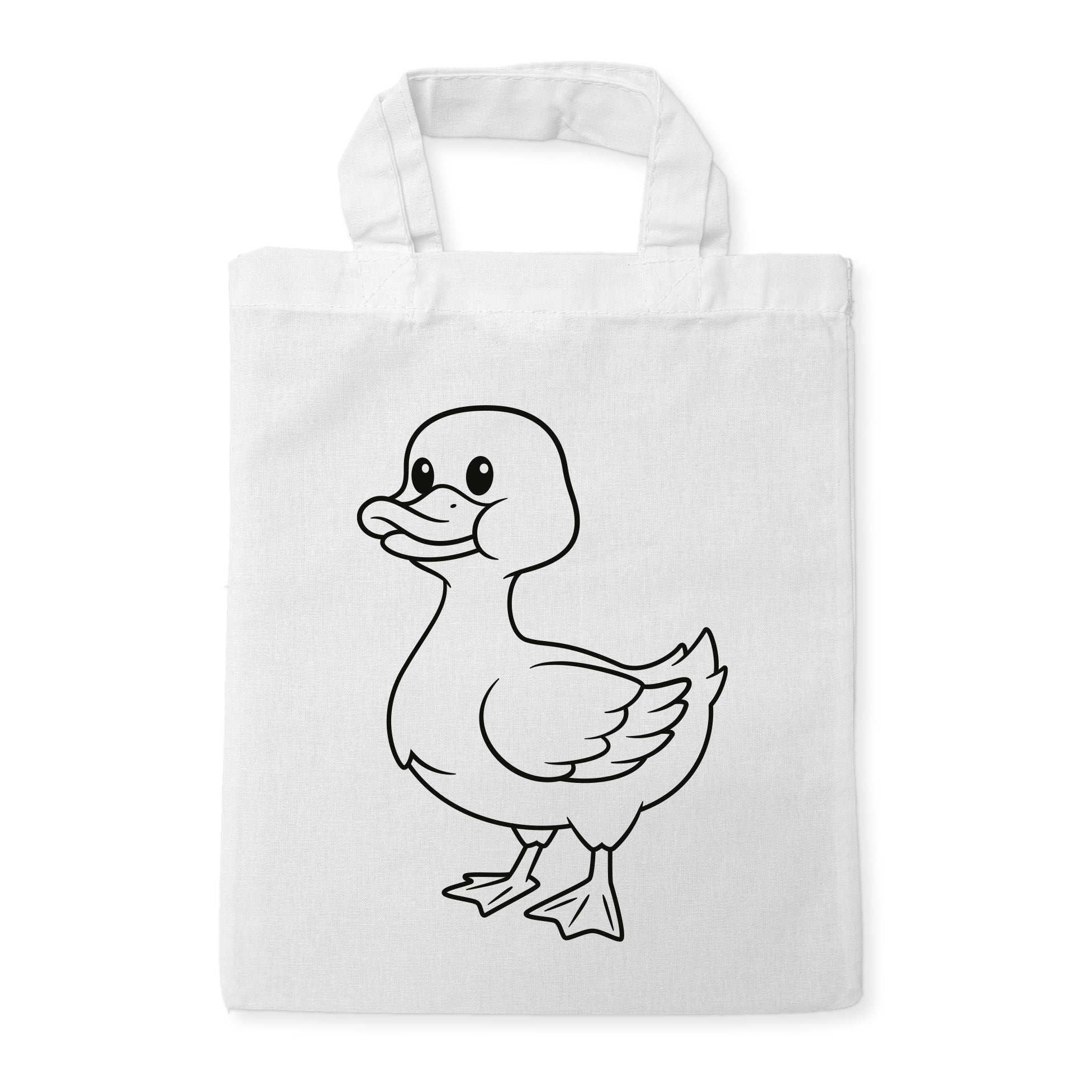 Ente Kindertaschen zum Ausmalen, 22 x 26 cm, 100% Baumwolle