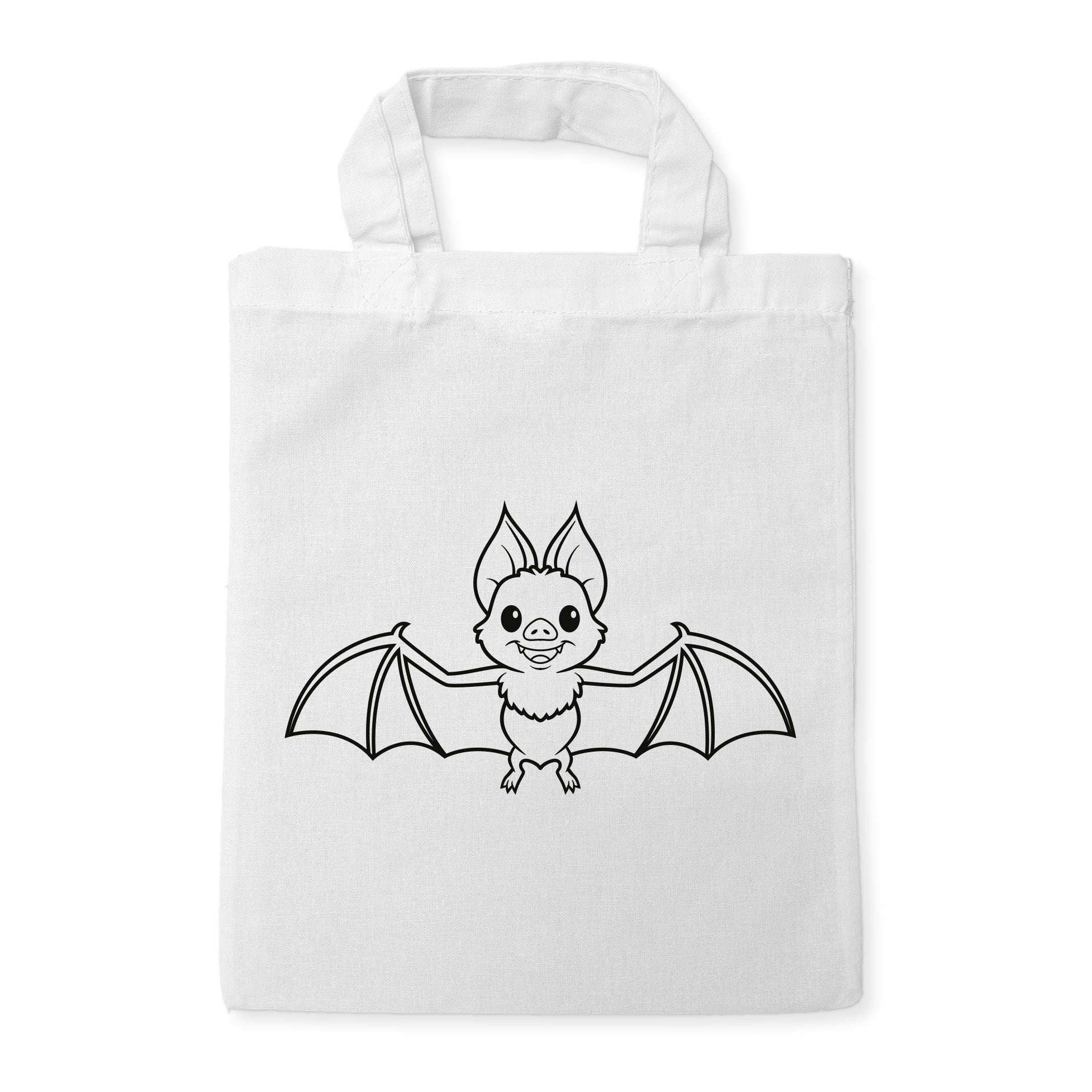 Fledermaus Kindertaschen zum Ausmalen, 22 x 26 cm, 100% Baumwolle