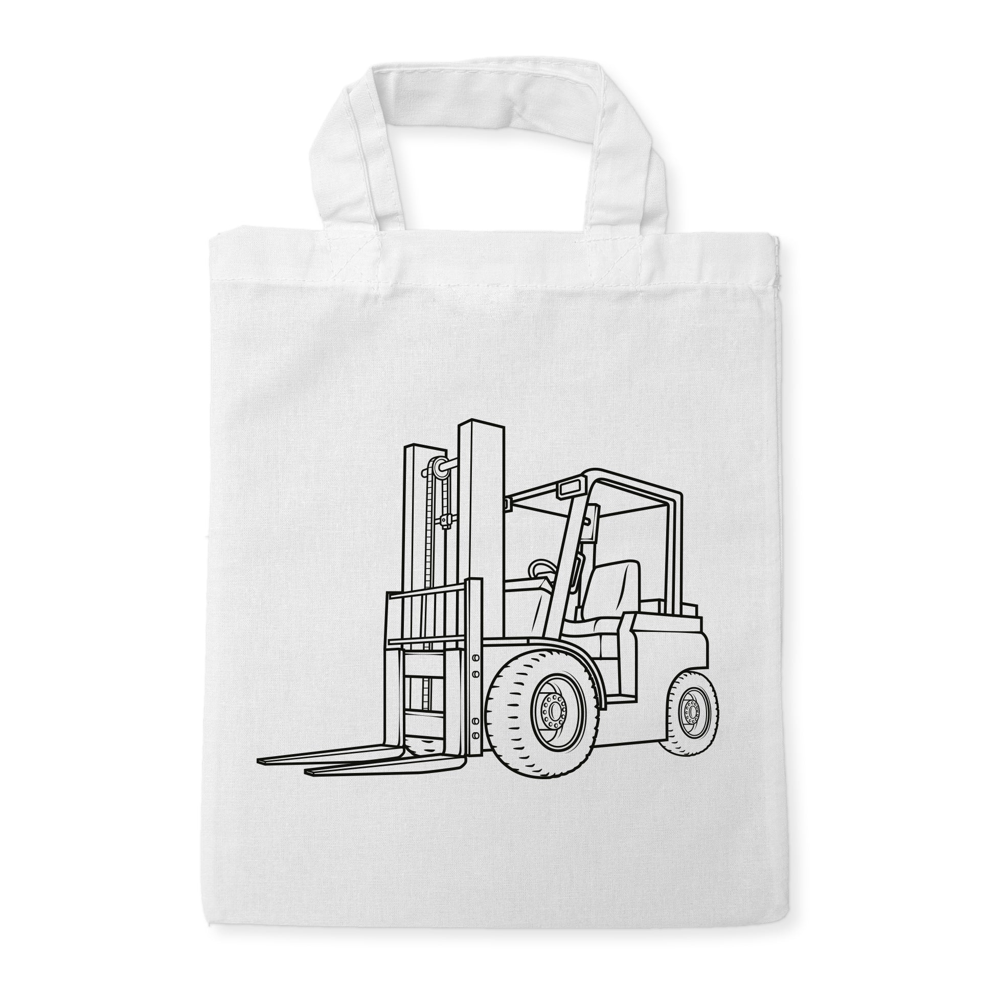 Gabelstapler Kindertaschen zum Ausmalen, 22 x 26 cm, 100% Baumwolle