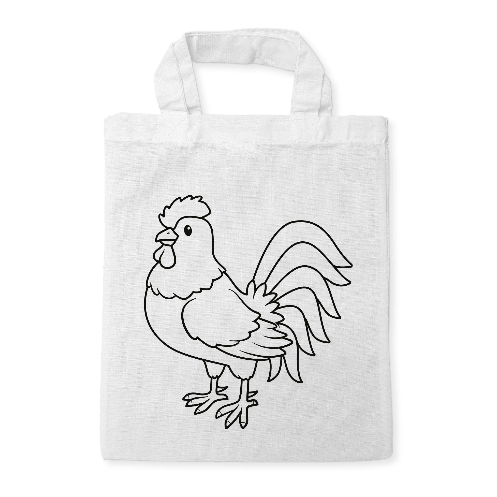 Hahn Kindertaschen zum Ausmalen, 22 x 26 cm, 100% Baumwolle