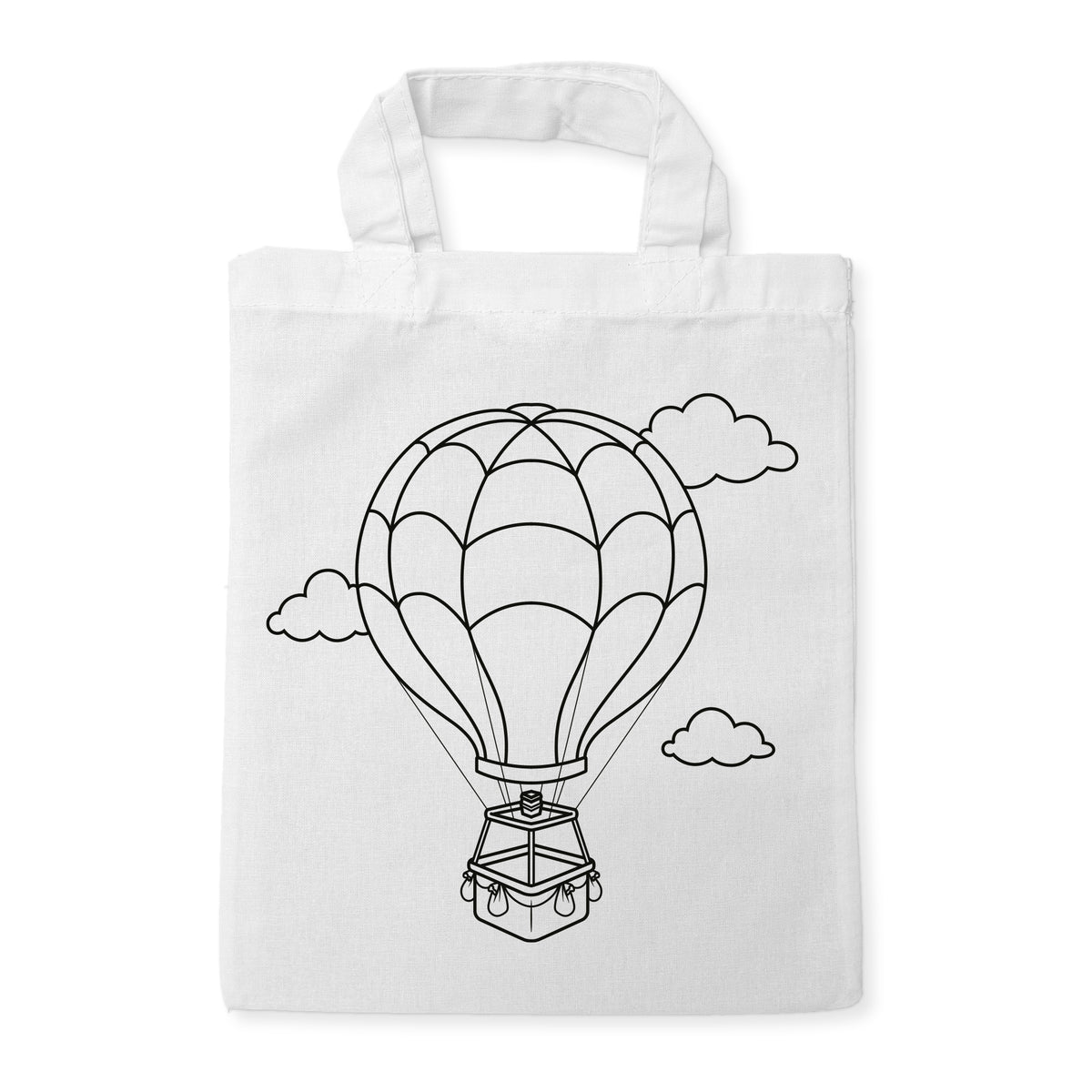 Heißluftballon Ausmaltasche für Kinder, unbemaltes Motiv