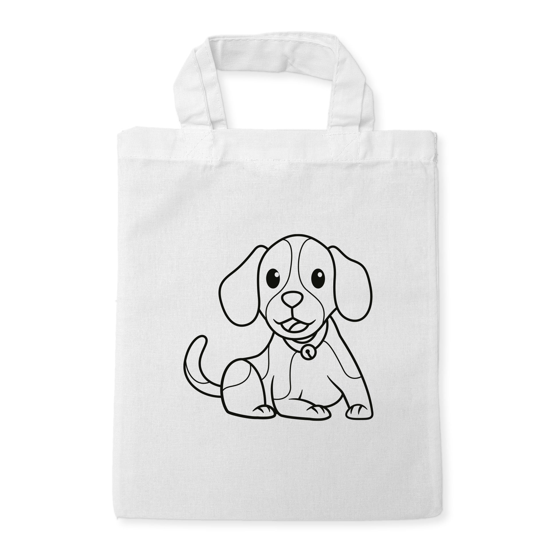 Hund Kindertaschen zum Ausmalen, 22 x 26 cm, 100% Baumwolle