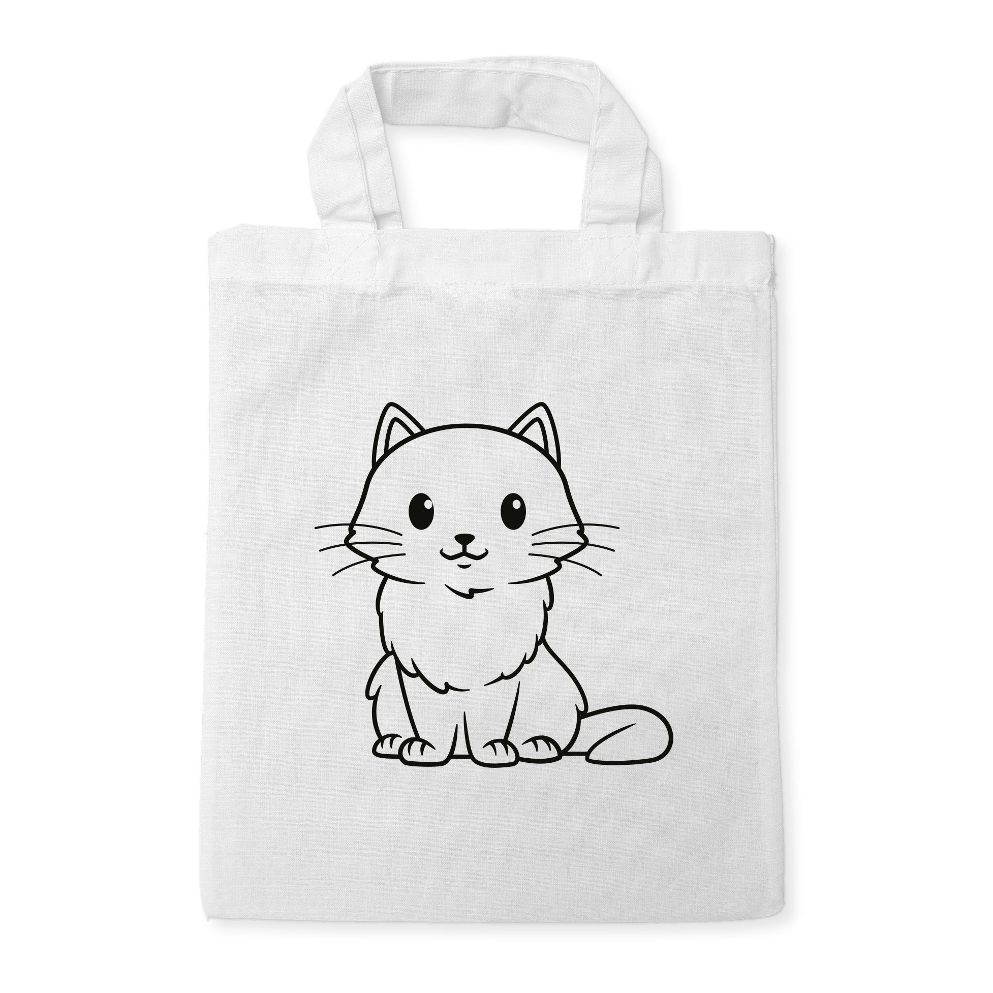 Katze Kindertaschen (5 Stück) zum Ausmalen, 22 x 26 cm, 100% Baumwolle