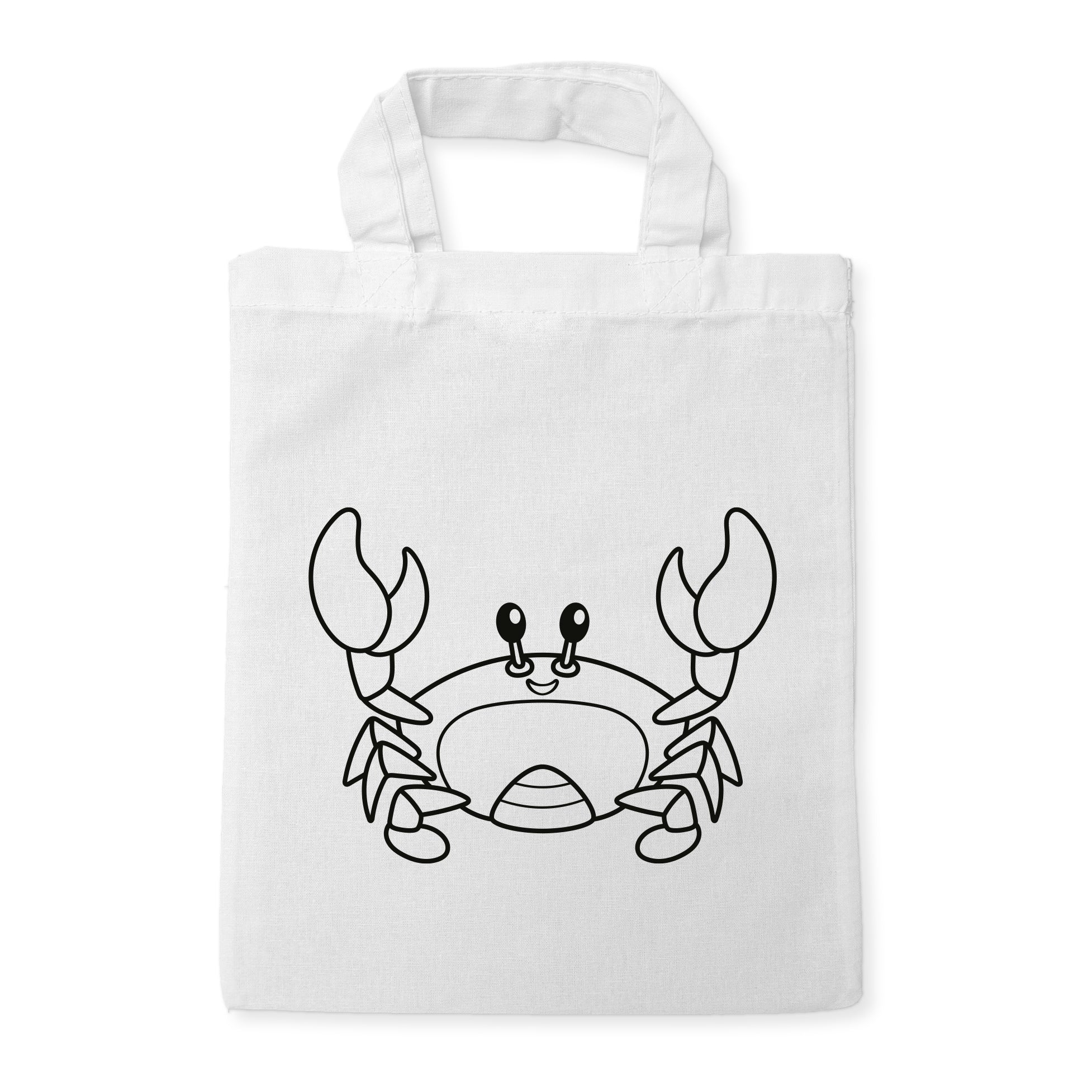 Krabbe Kindertaschen zum Ausmalen, 22 x 26 cm, 100% Baumwolle