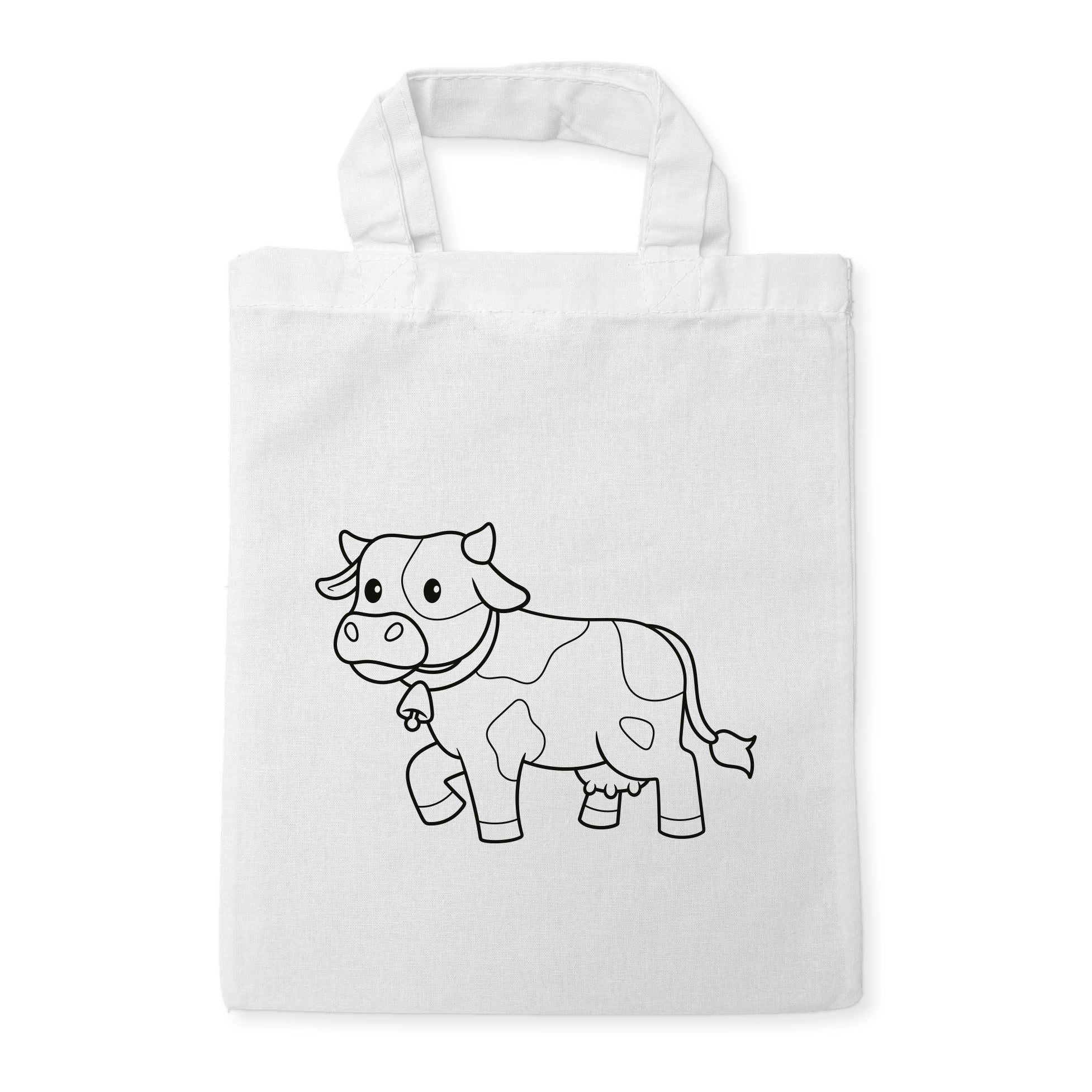 Kuh Kindertaschen zum Ausmalen, 22 x 26 cm, 100% Baumwolle