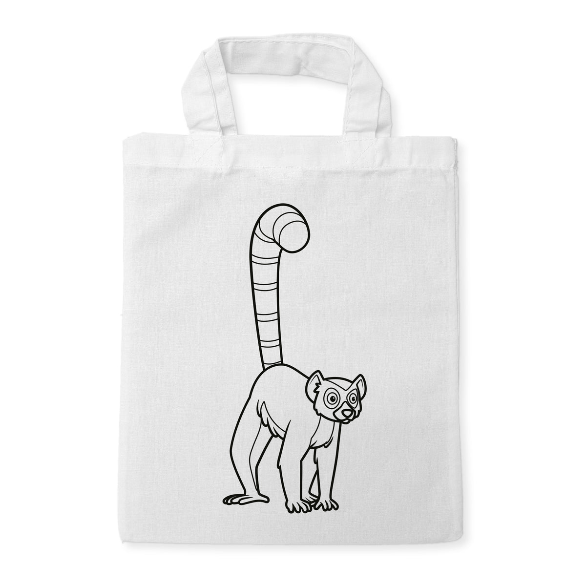 Lemur Ausmaltasche für Kinder, unbemaltes Motiv