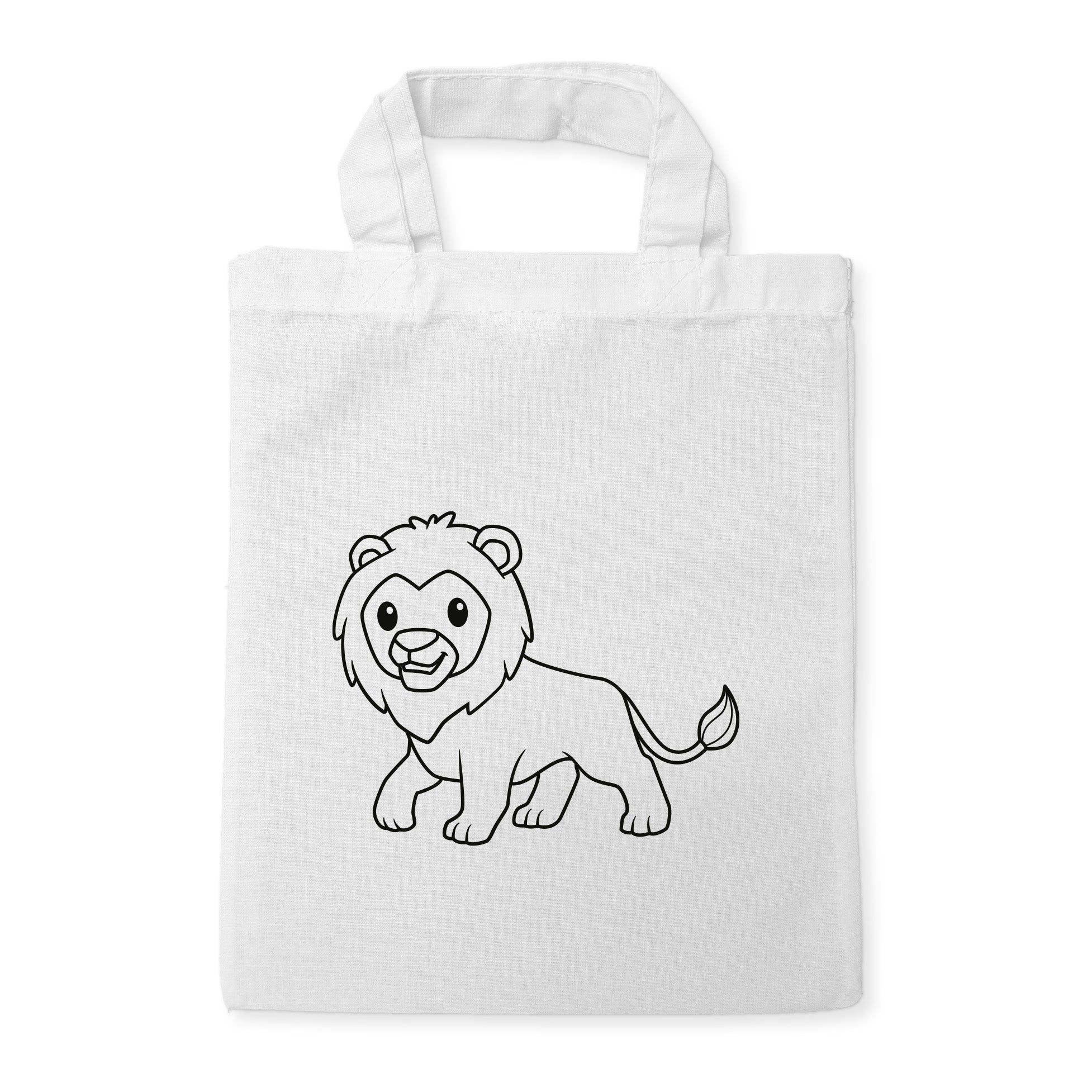 Löwe Kindertaschen zum Ausmalen, 22 x 26 cm, 100% Baumwolle