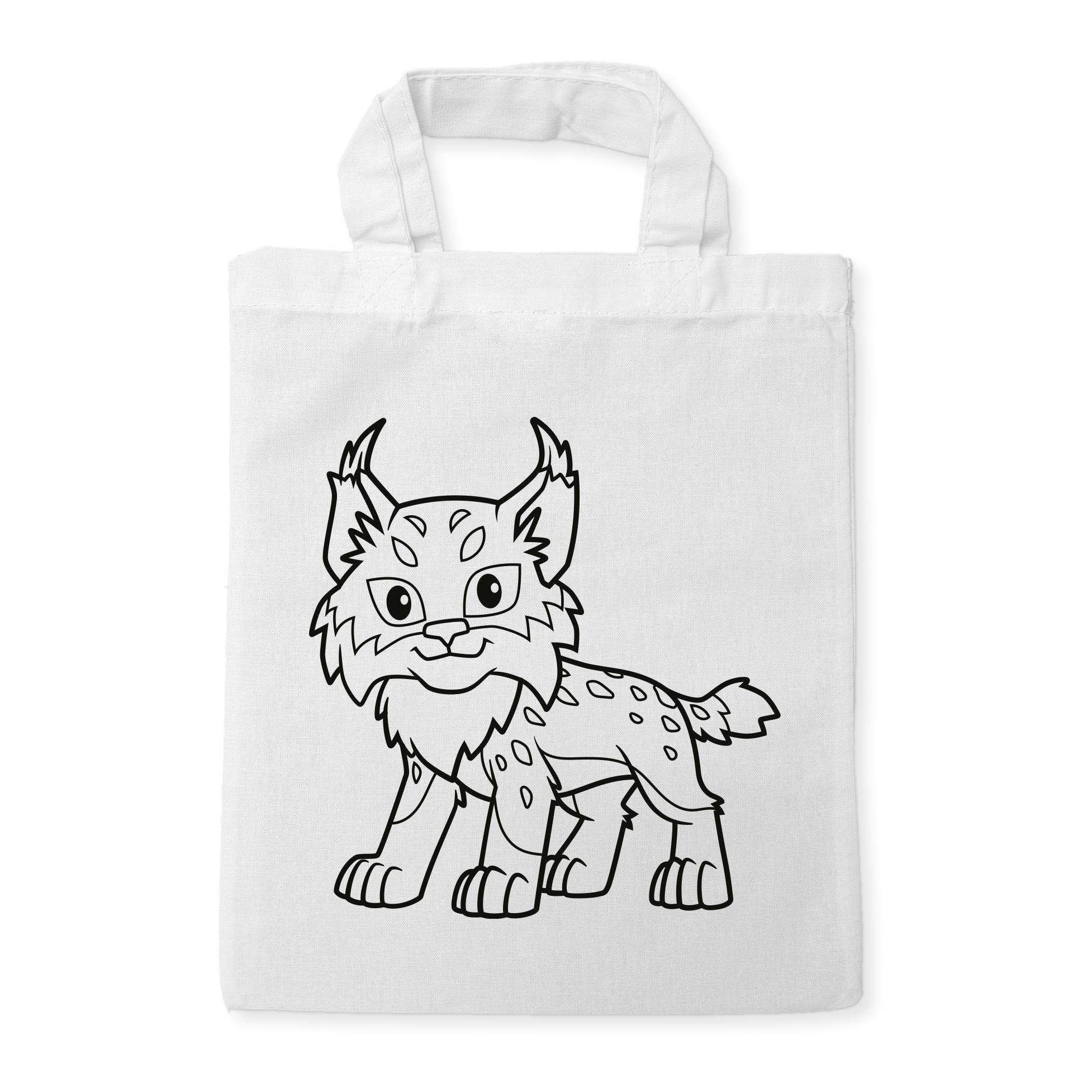 Luchs Kindertaschen zum Ausmalen, 22 x 26 cm, 100% Baumwolle