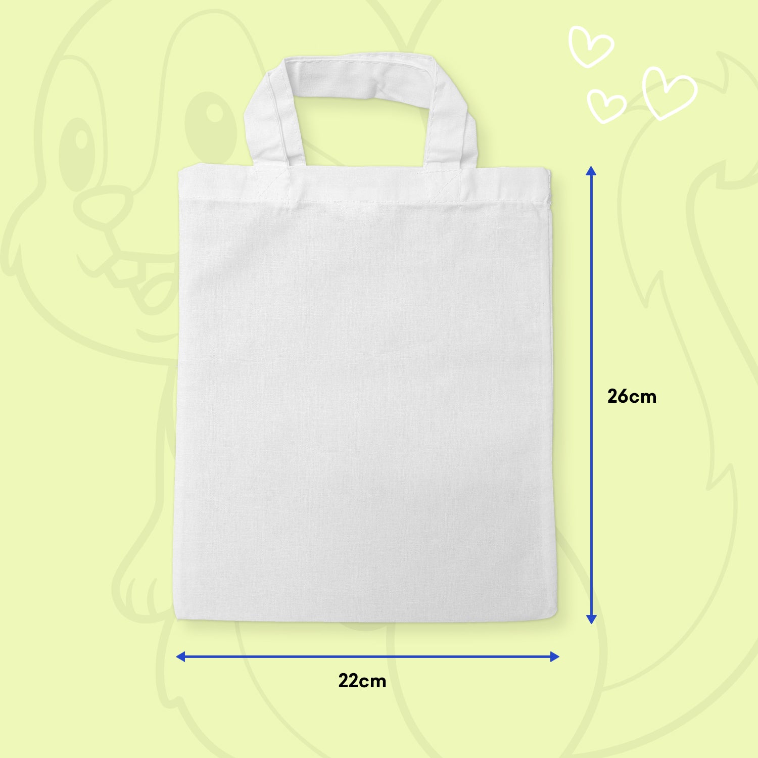 Huhn mit Küken Kindertaschen zum Ausmalen, 22 x 26 cm, 100% Baumwolle