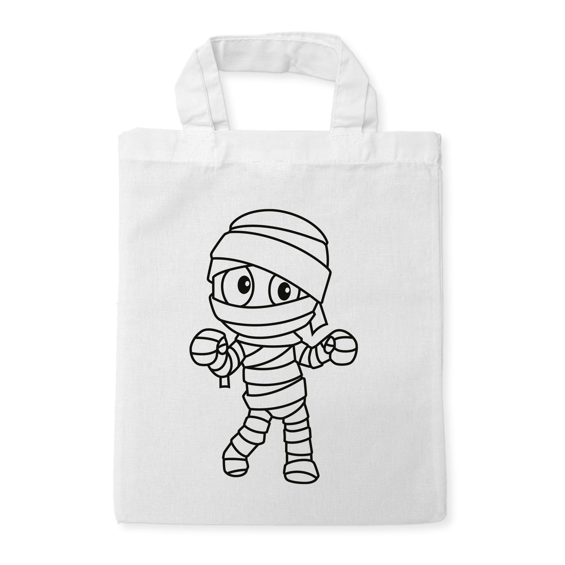 Mumie Kindertaschen zum Ausmalen, 22 x 26 cm, 100% Baumwolle