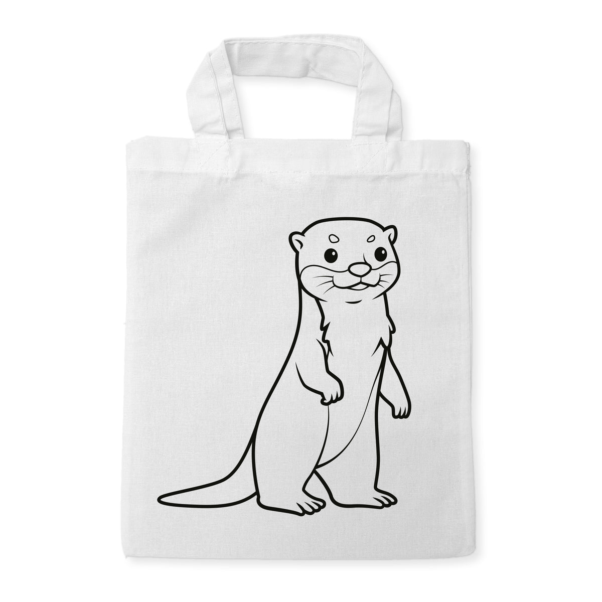 Otter Ausmaltasche für Kinder, unbemaltes Motiv