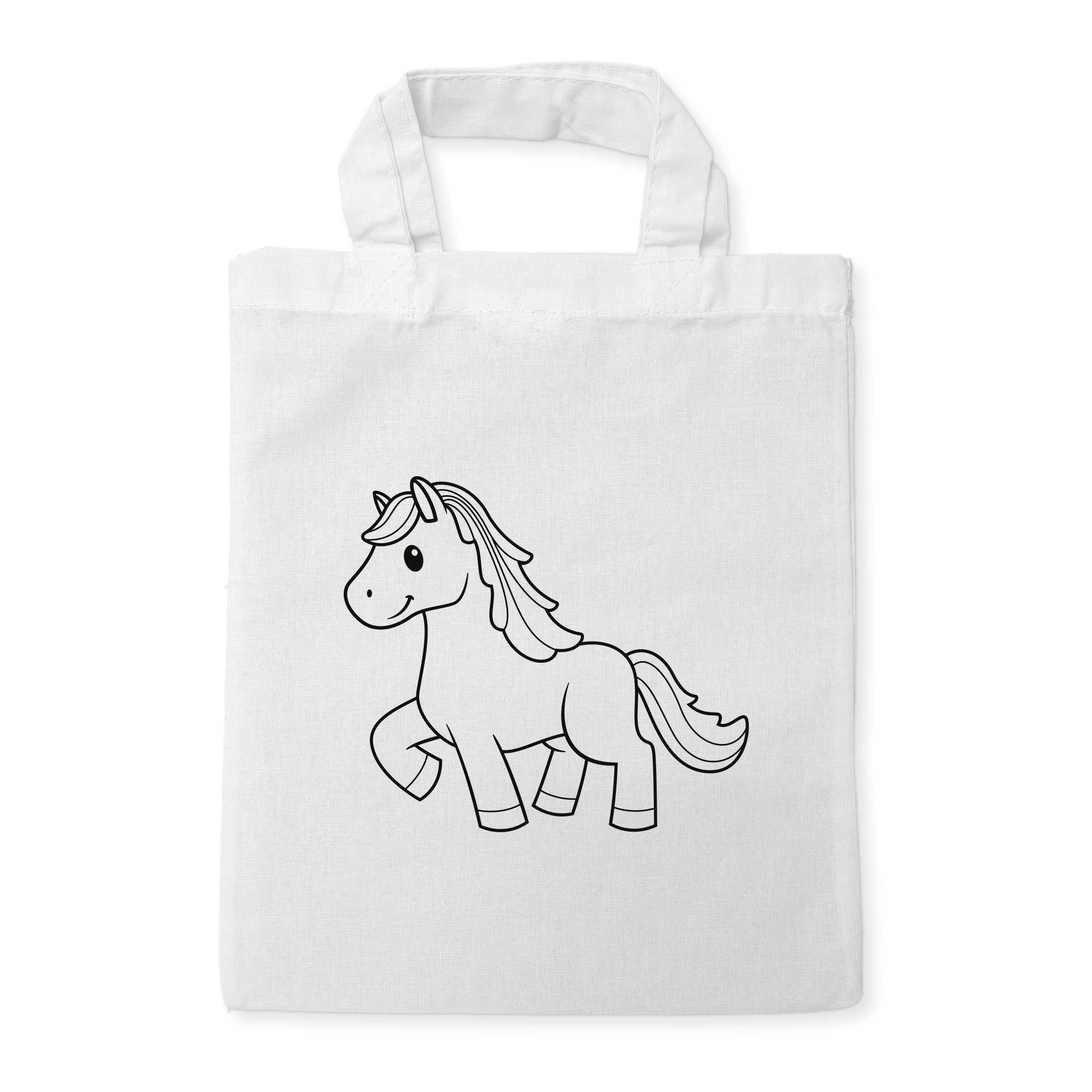 Pferd Kindertaschen zum Ausmalen, 22 x 26 cm, 100% Baumwolle