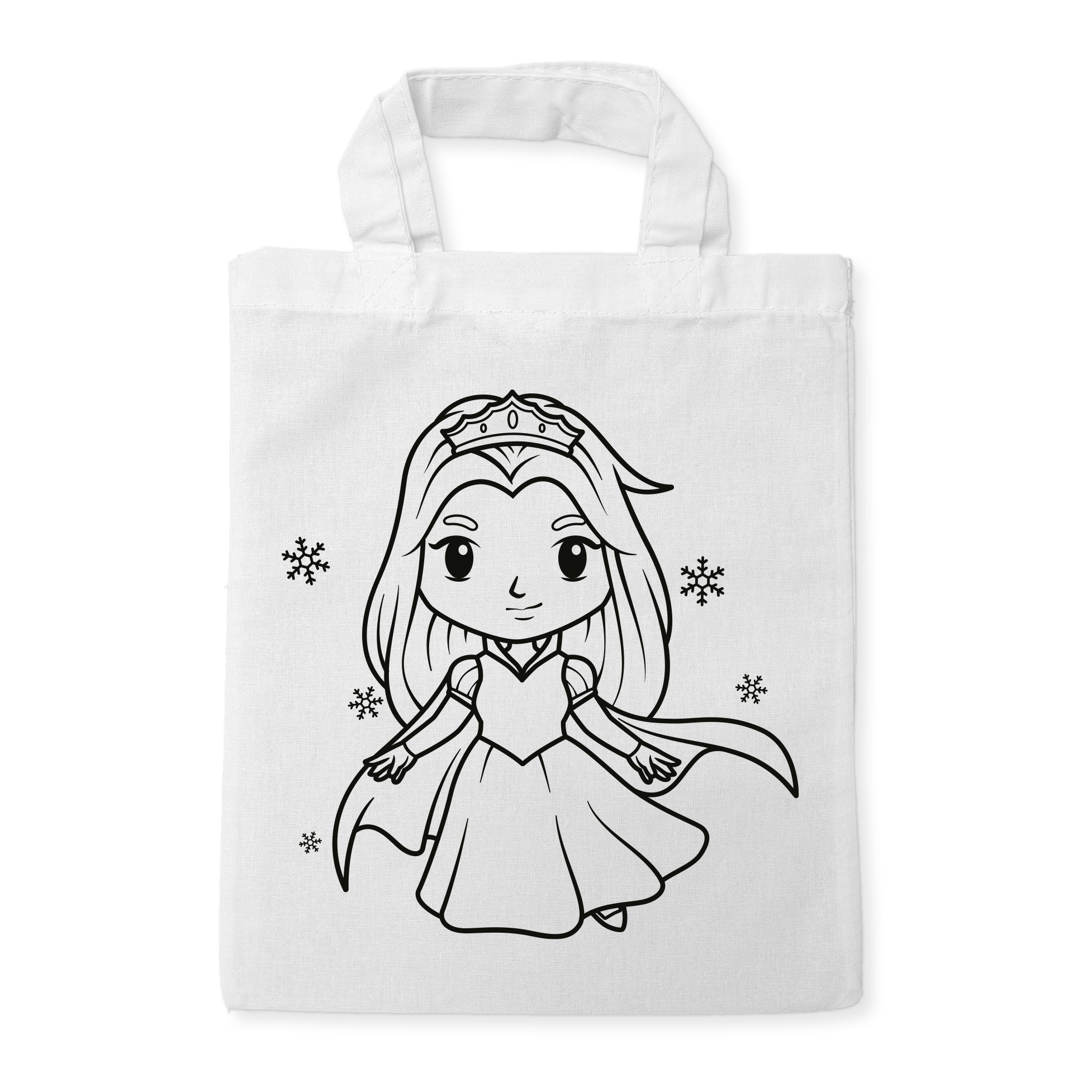 Prinzessin im Eis Kindertaschen zum Ausmalen, 22 x 26 cm, 100% Baumwolle