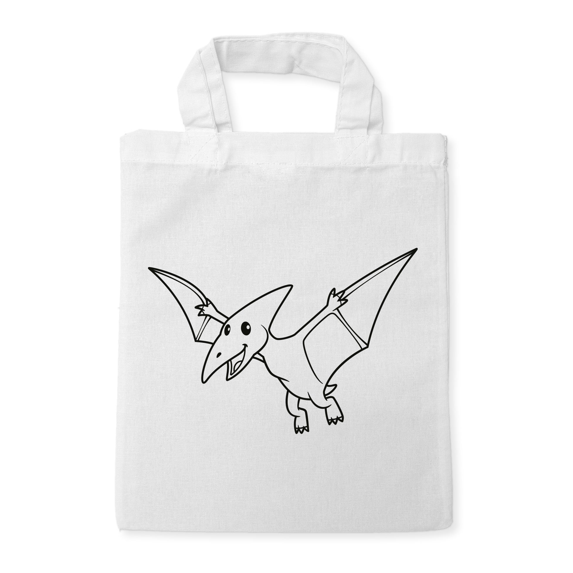 Pterodactylus Dinosaurier Kindertaschen zum Ausmalen, 22 x 26 cm, 100% Baumwolle