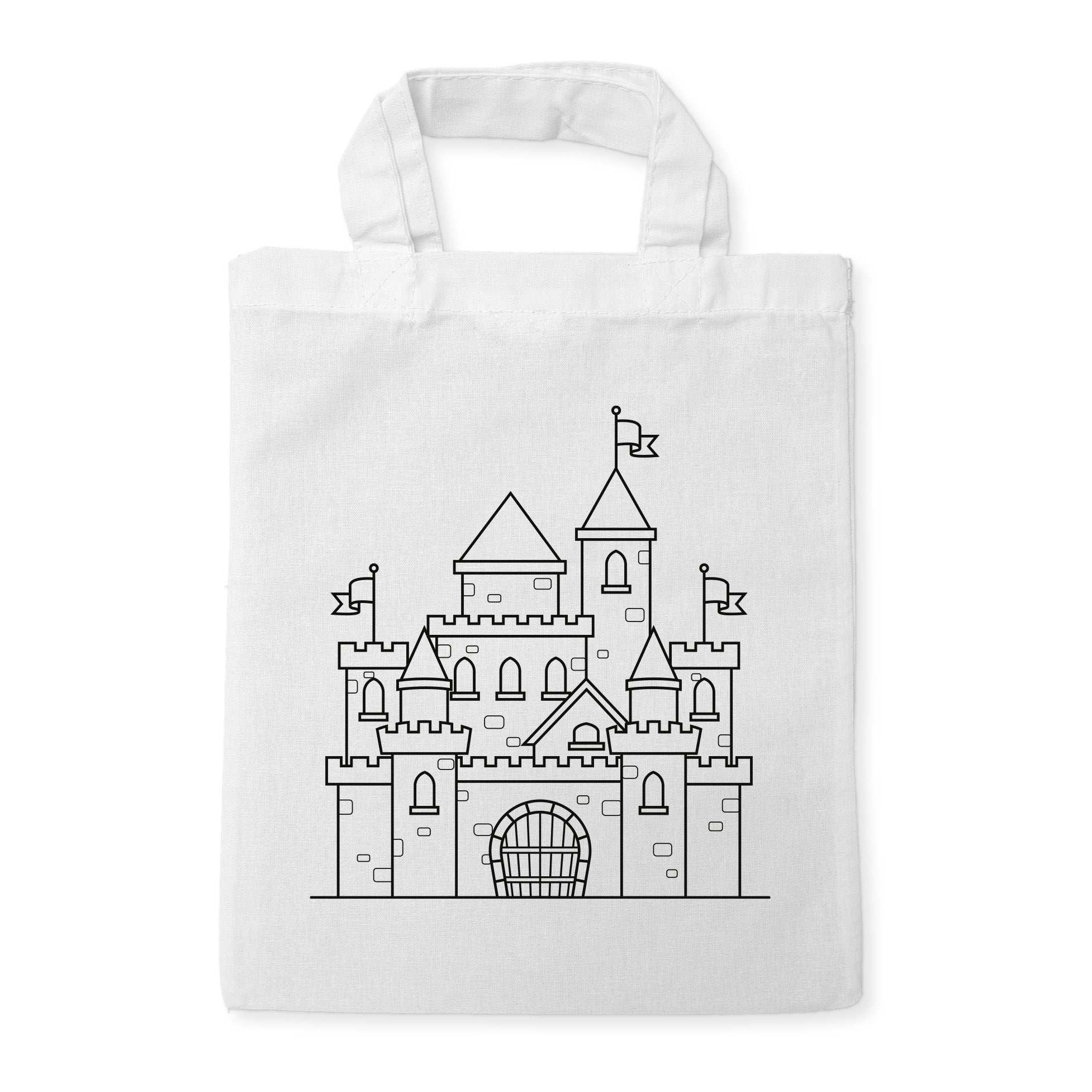 Ritterburg Kindertaschen zum Ausmalen, 22 x 26 cm, 100% Baumwolle