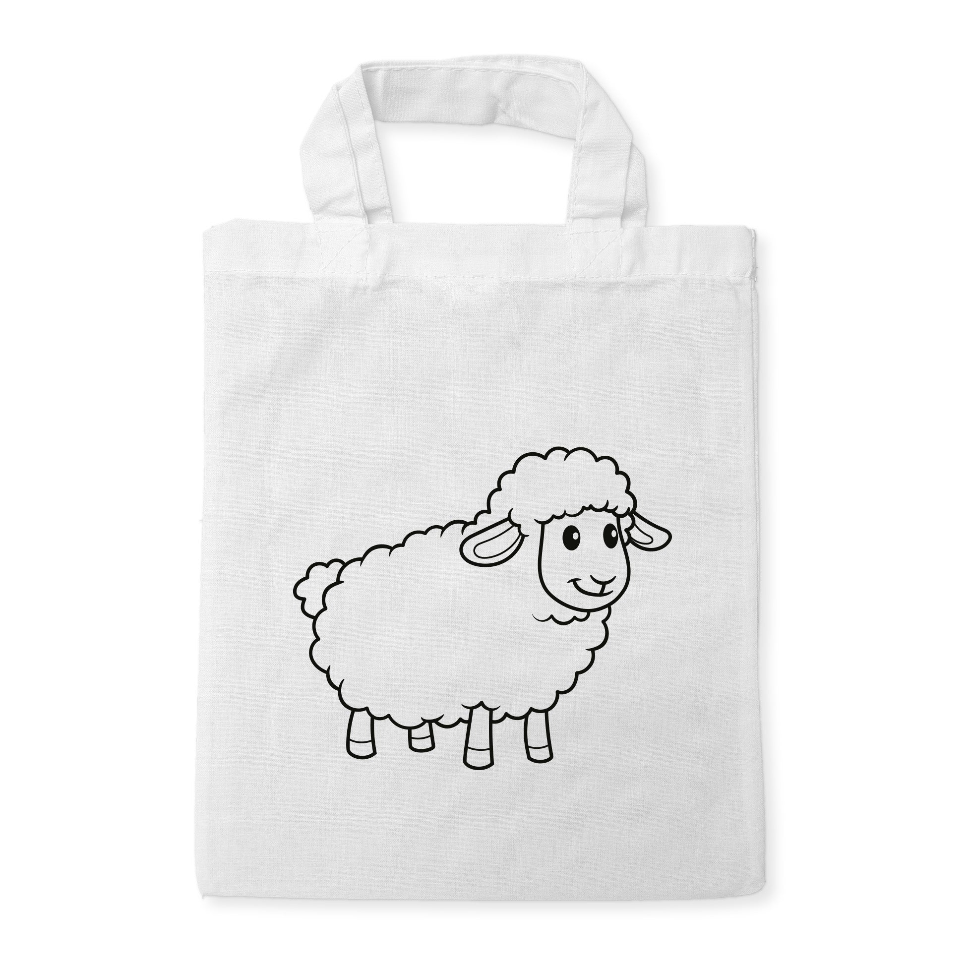 Schaf Kindertaschen zum Ausmalen, 22 x 26 cm, 100% Baumwolle
