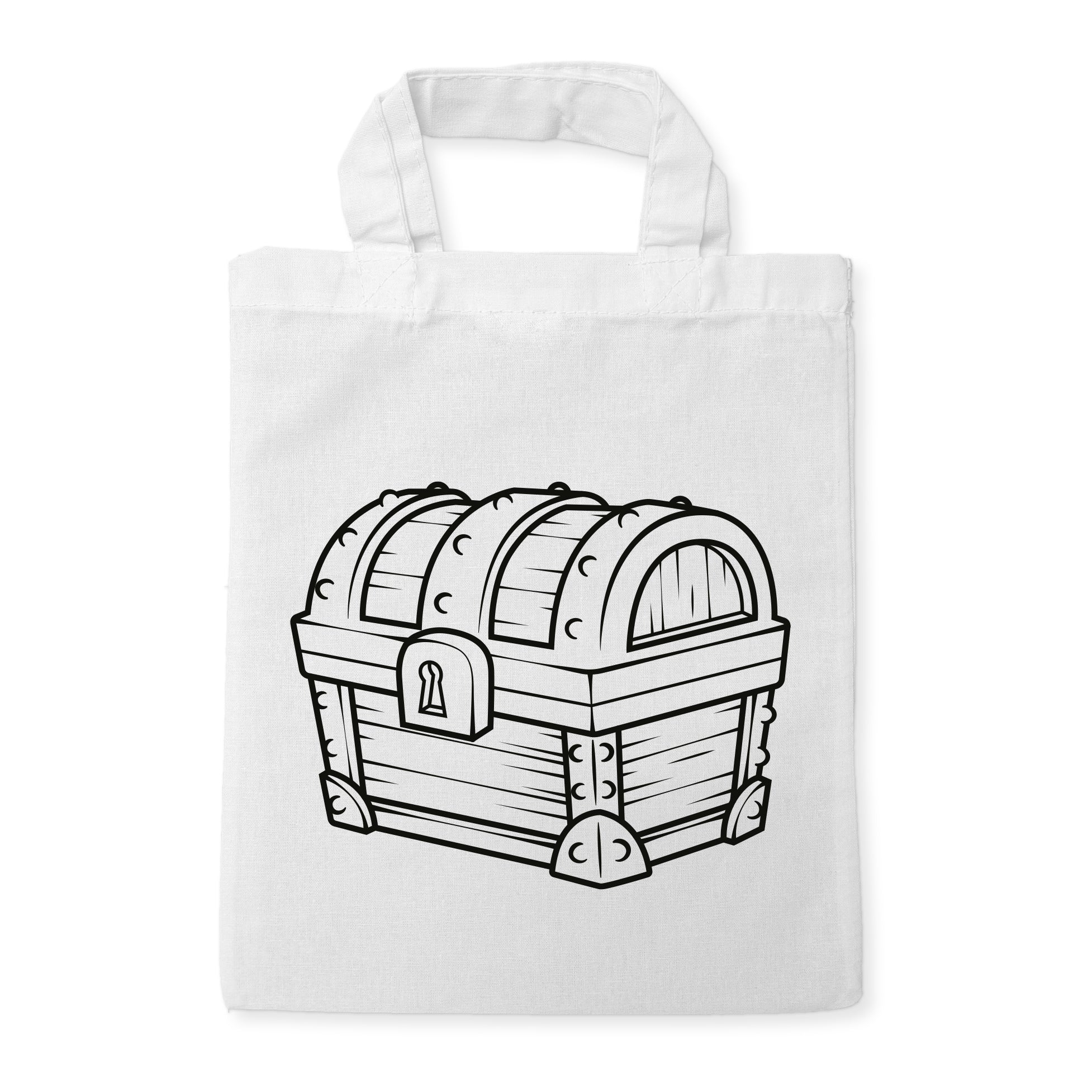 Schatztruhe Kindertaschen zum Ausmalen, 22 x 26 cm, 100% Baumwolle