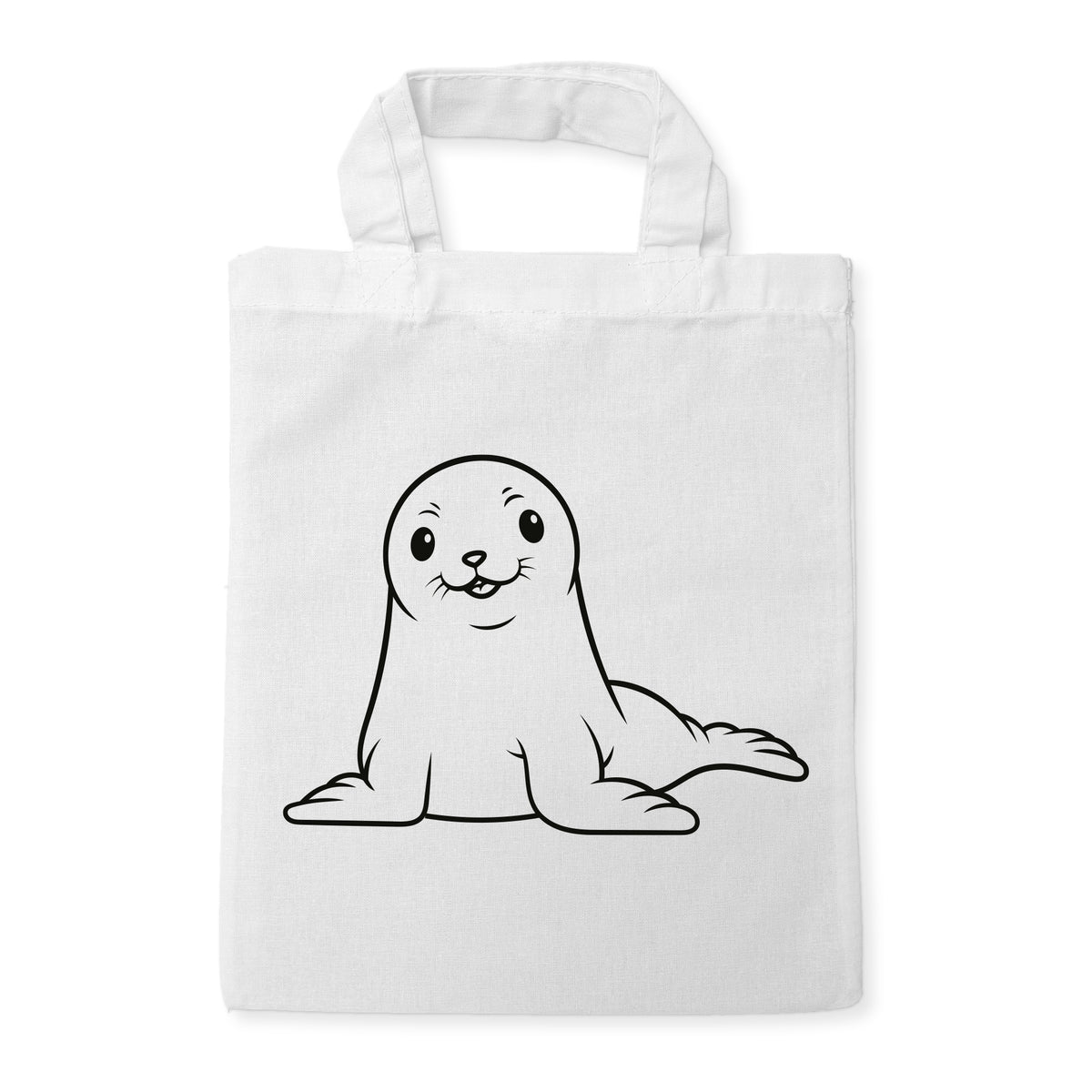 Seehund Ausmaltasche für Kinder, unbemaltes Motiv