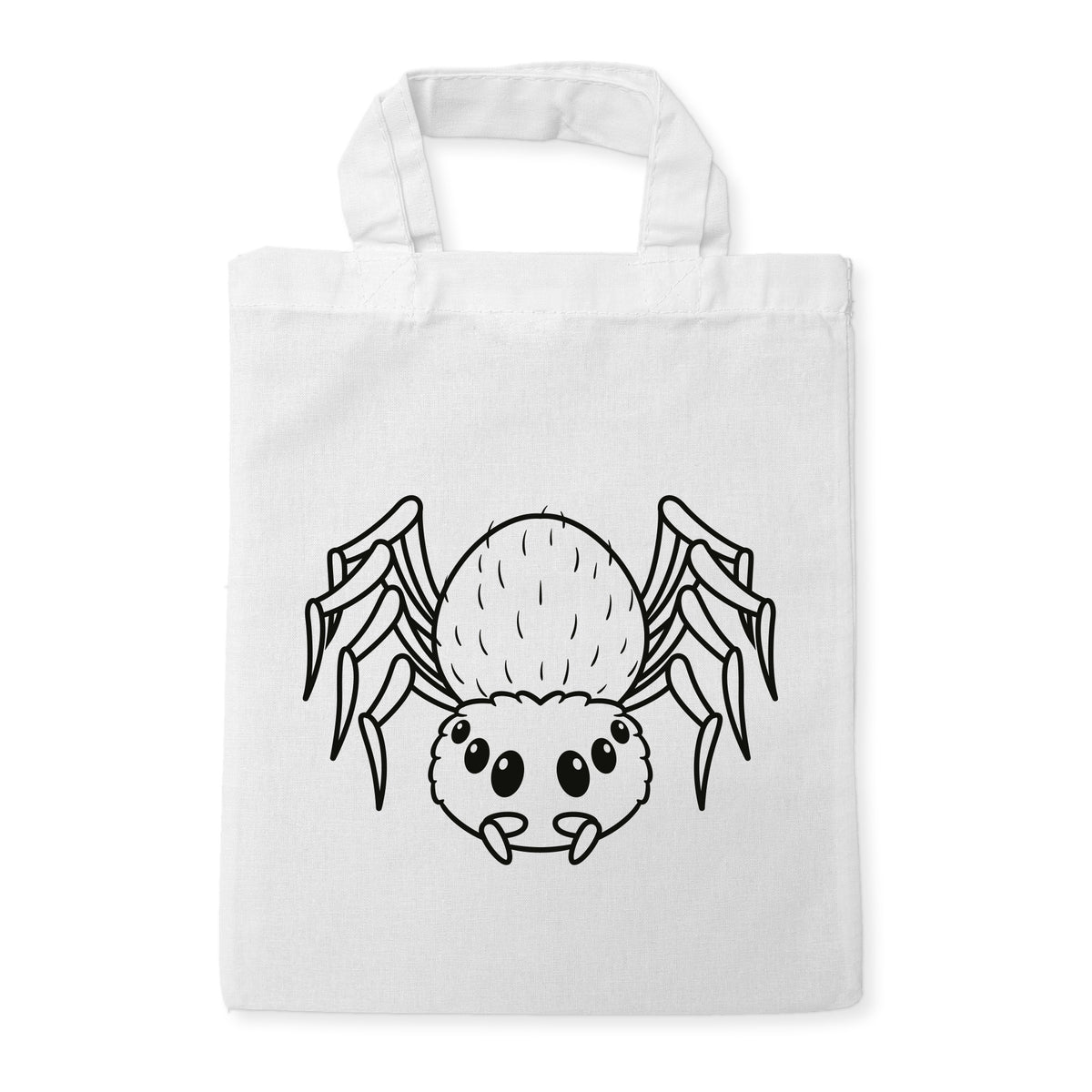 Spinne Ausmaltasche für Kinder, unbemaltes Motiv
