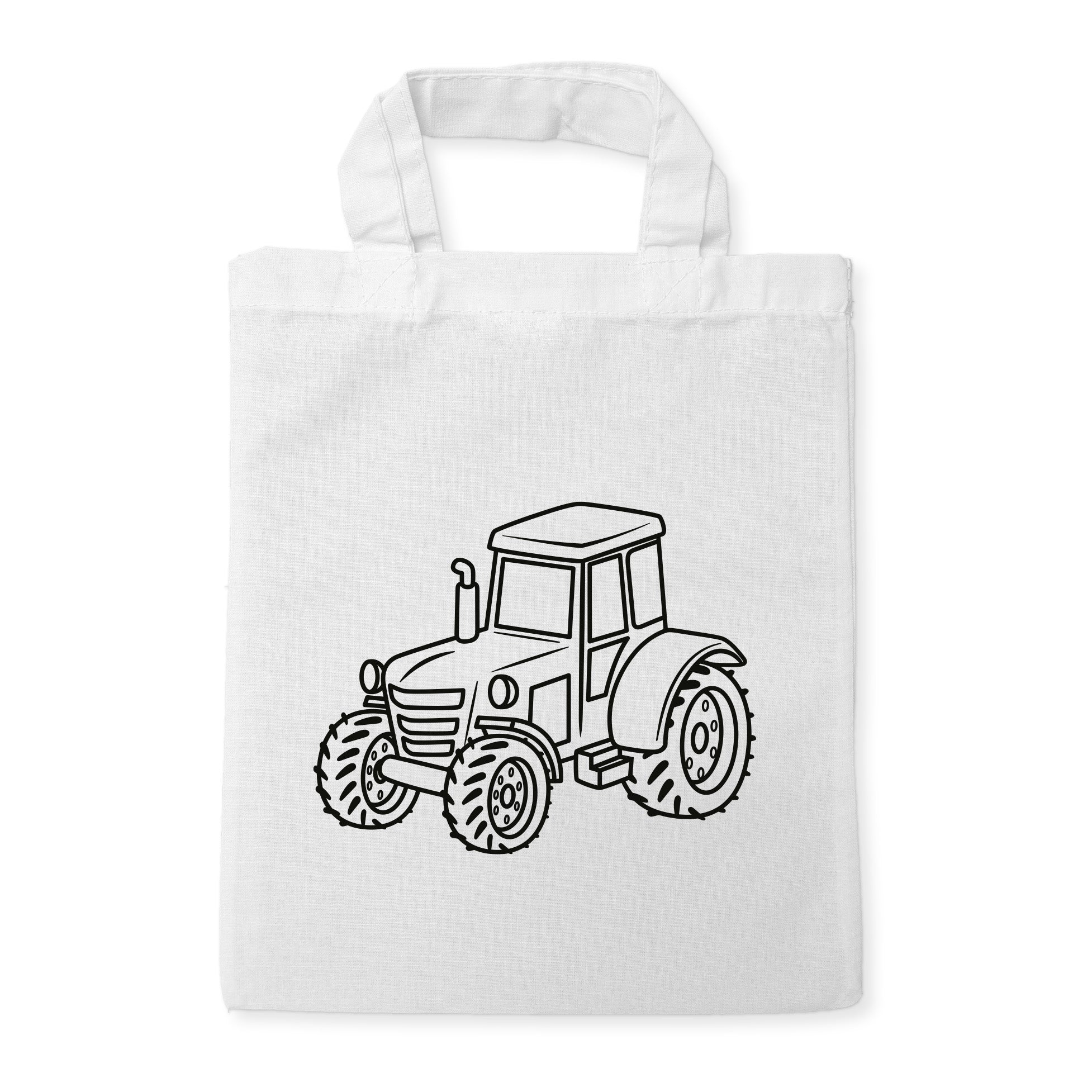 Traktor Kindertaschen zum Ausmalen, 22 x 26 cm, 100% Baumwolle