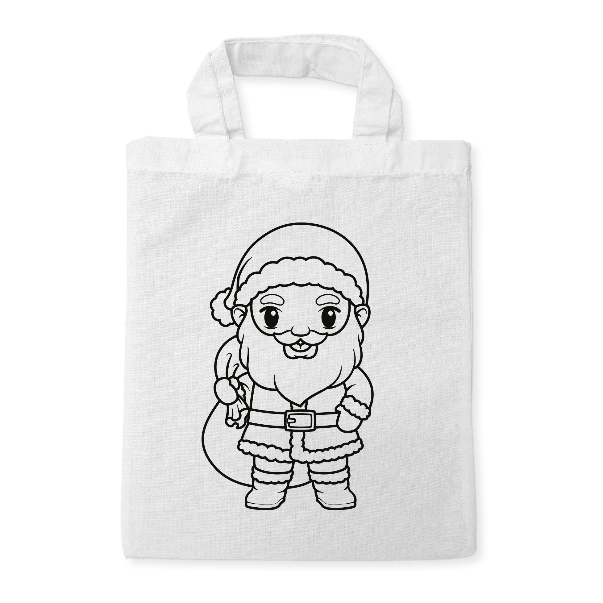 Weihnachtsmann Kindertaschen zum Ausmalen, 22 x 26 cm, 100% Baumwolle