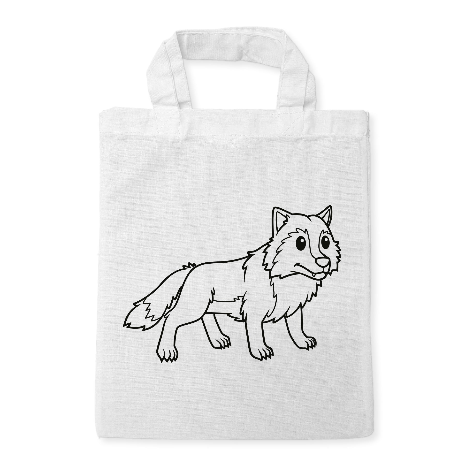 Wolf Kindertaschen zum Ausmalen, 22 x 26 cm, 100% Baumwolle