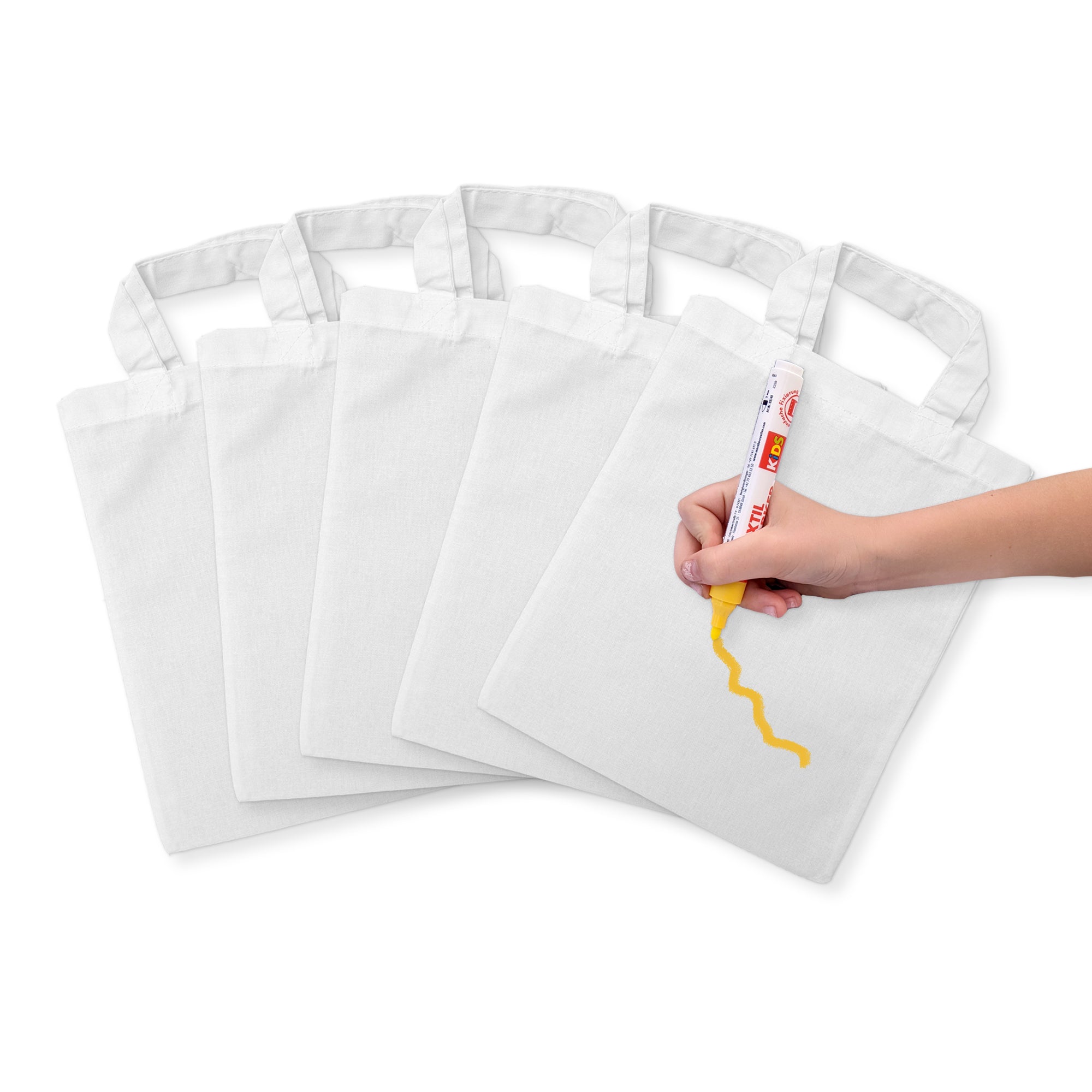 Kindertaschen zum bemalen, 22 x 26 cm, 100% Baumwolle (unbedruckt)