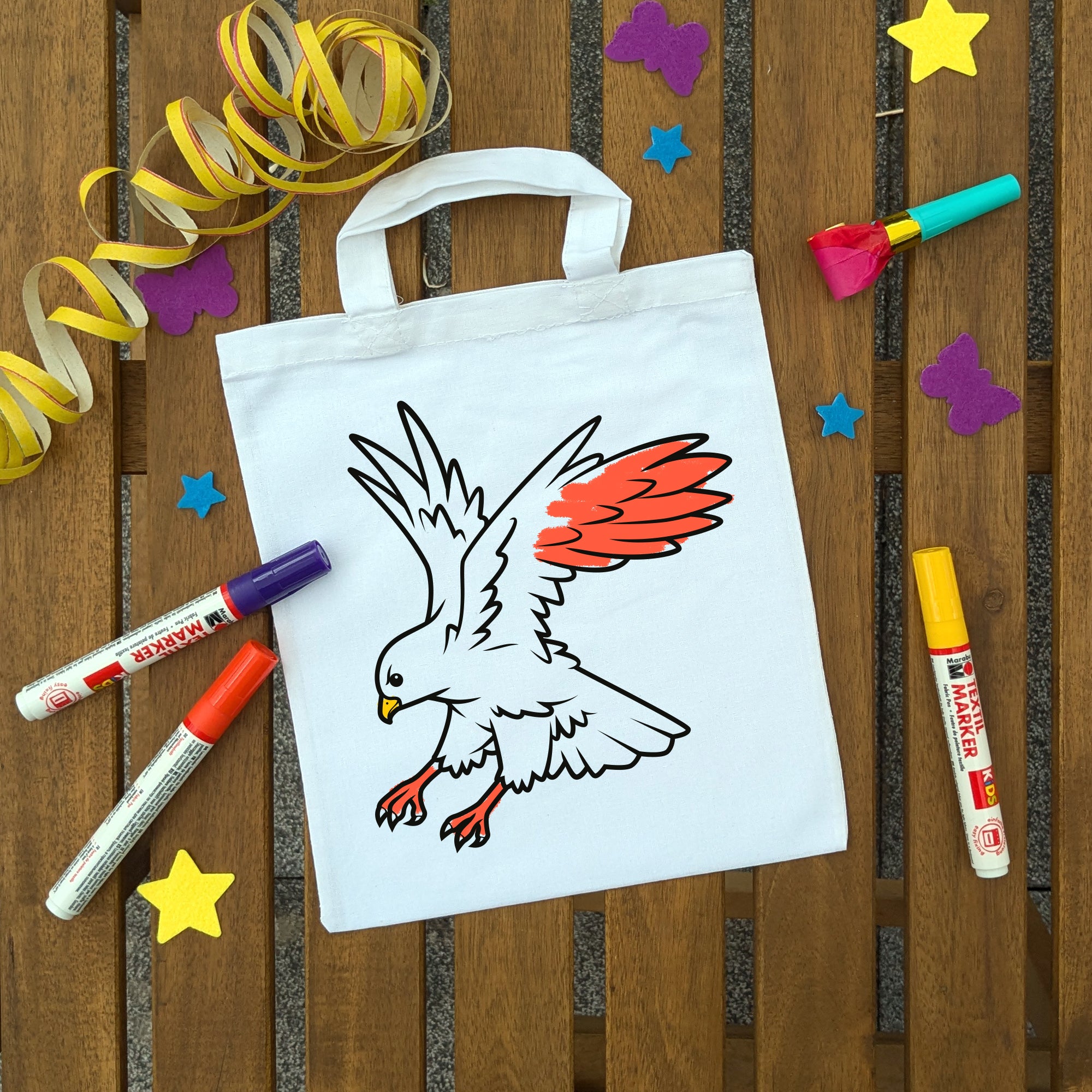 Adler Kindertaschen zum Ausmalen, 22 x 26 cm, 100% Baumwolle