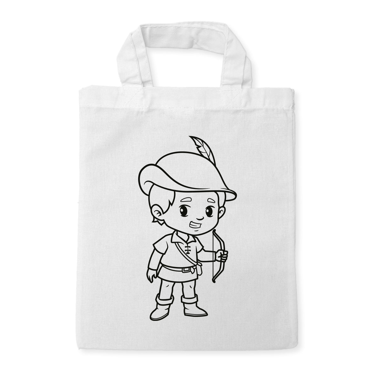 Bogenschütze Ausmaltasche für Kinder, unbemaltes Motiv