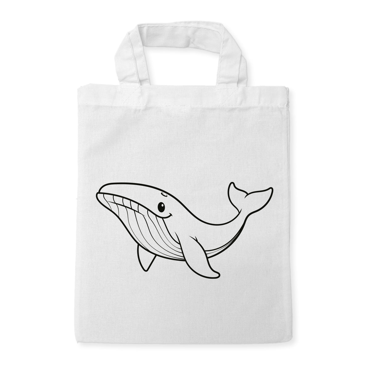 Buckelwal Ausmaltasche für Kinder, unbemaltes Motiv
