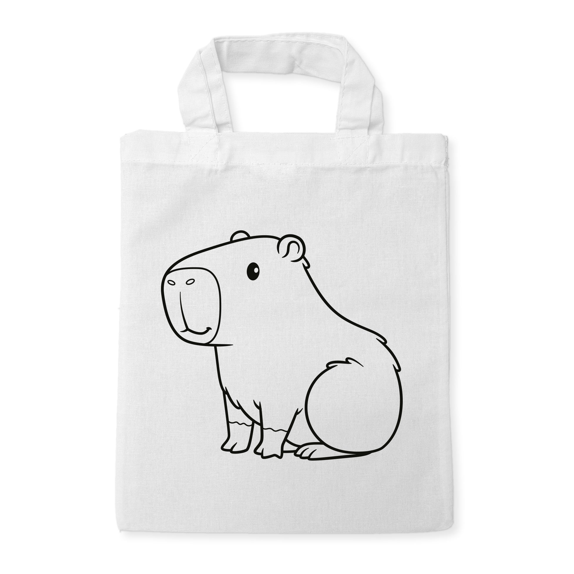 Capybara Kindertaschen zum Ausmalen, 22 x 26 cm, 100% Baumwolle