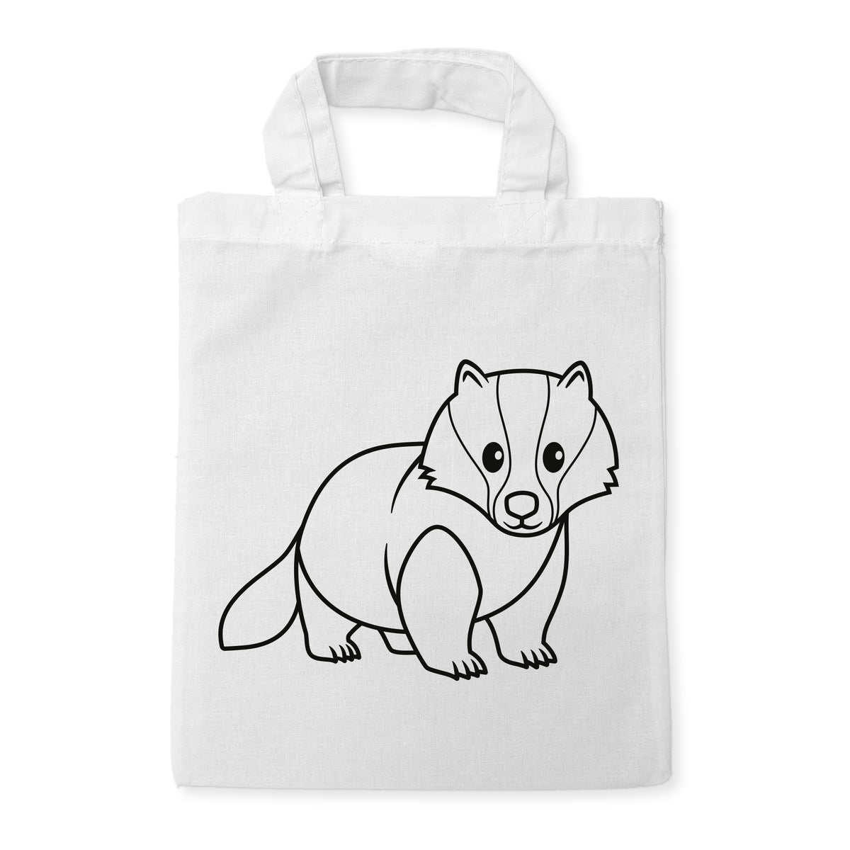 Dachs Ausmaltasche für Kinder, unbemaltes Motiv