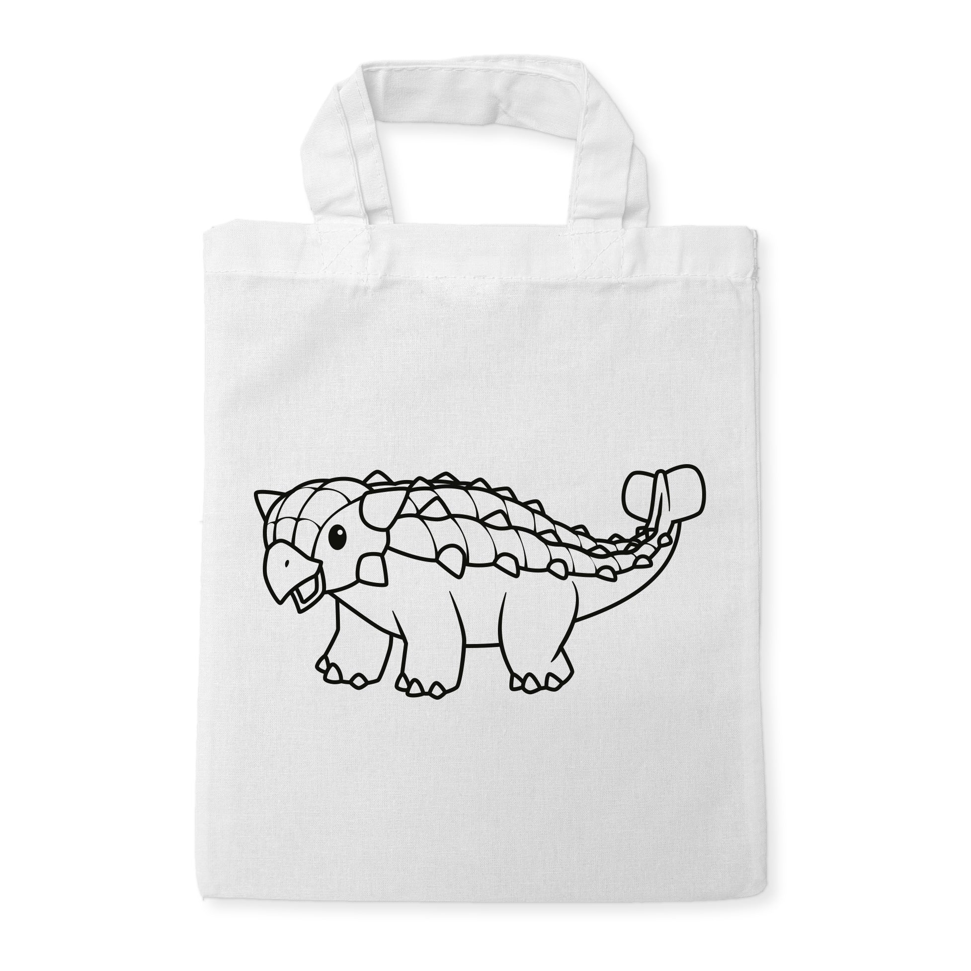 Ankylosaurus Dinosaurier Kindertaschen zum Ausmalen, 22 x 26 cm, 100% Baumwolle