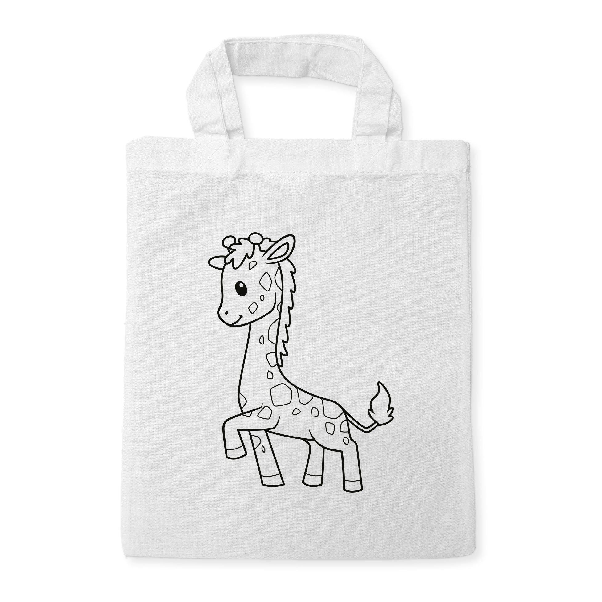 Giraffe Kindertaschen zum Ausmalen, 22 x 26 cm, 100% Baumwolle