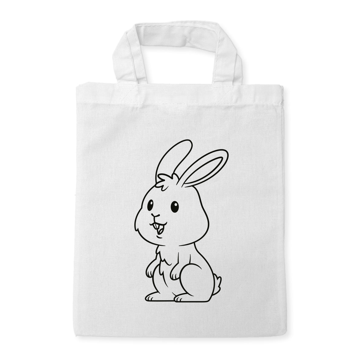 Hase Ausmaltasche für Kinder, unbemaltes Motiv
