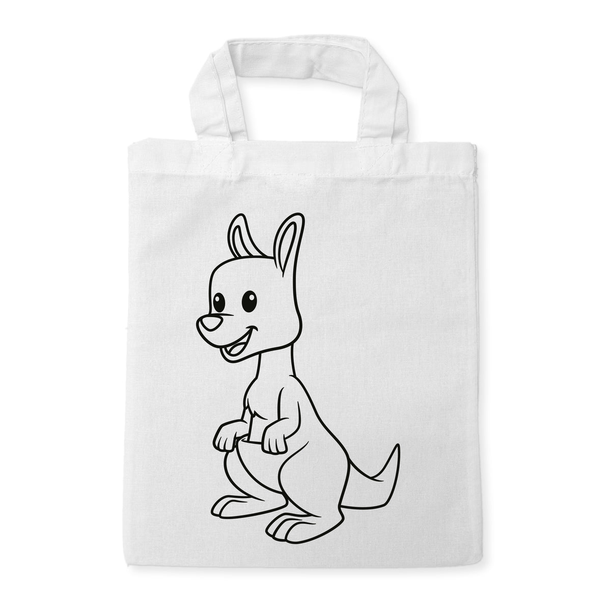 Känguru Ausmaltasche für Kinder, unbemaltes Motiv