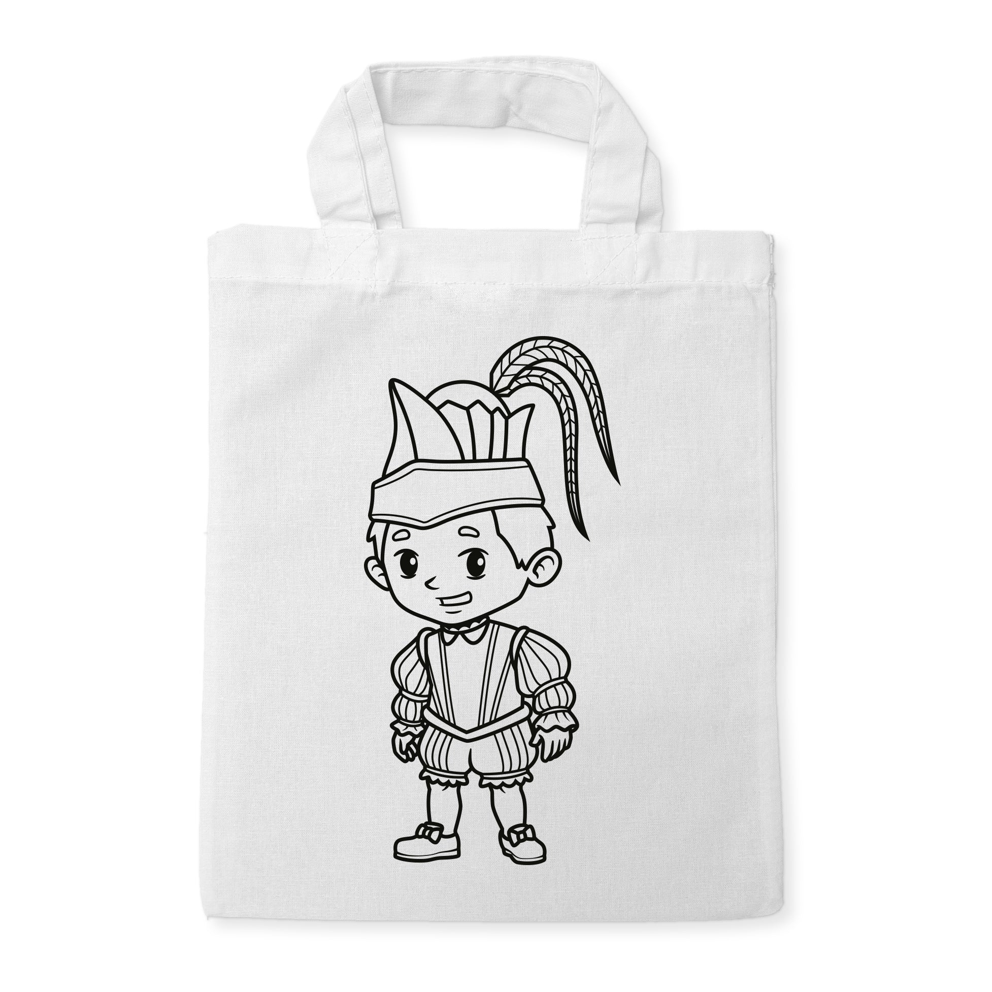 Karnevalsprinz Faschingsprinz Kindertaschen zum Ausmalen, 22 x 26 cm, 100% Baumwolle