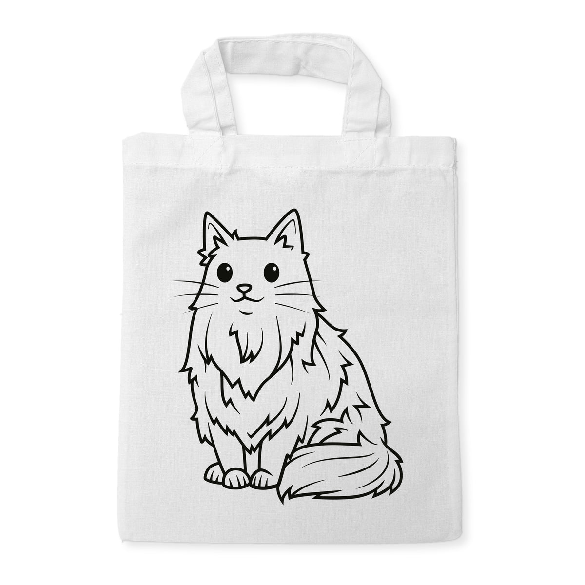 Maine Coon Ausmaltasche für Kinder, unbemaltes Motiv
