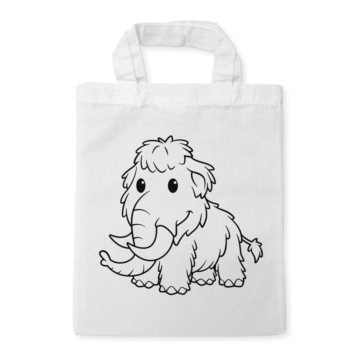 Mammut Ausmaltasche für Kinder, unbemaltes Motiv