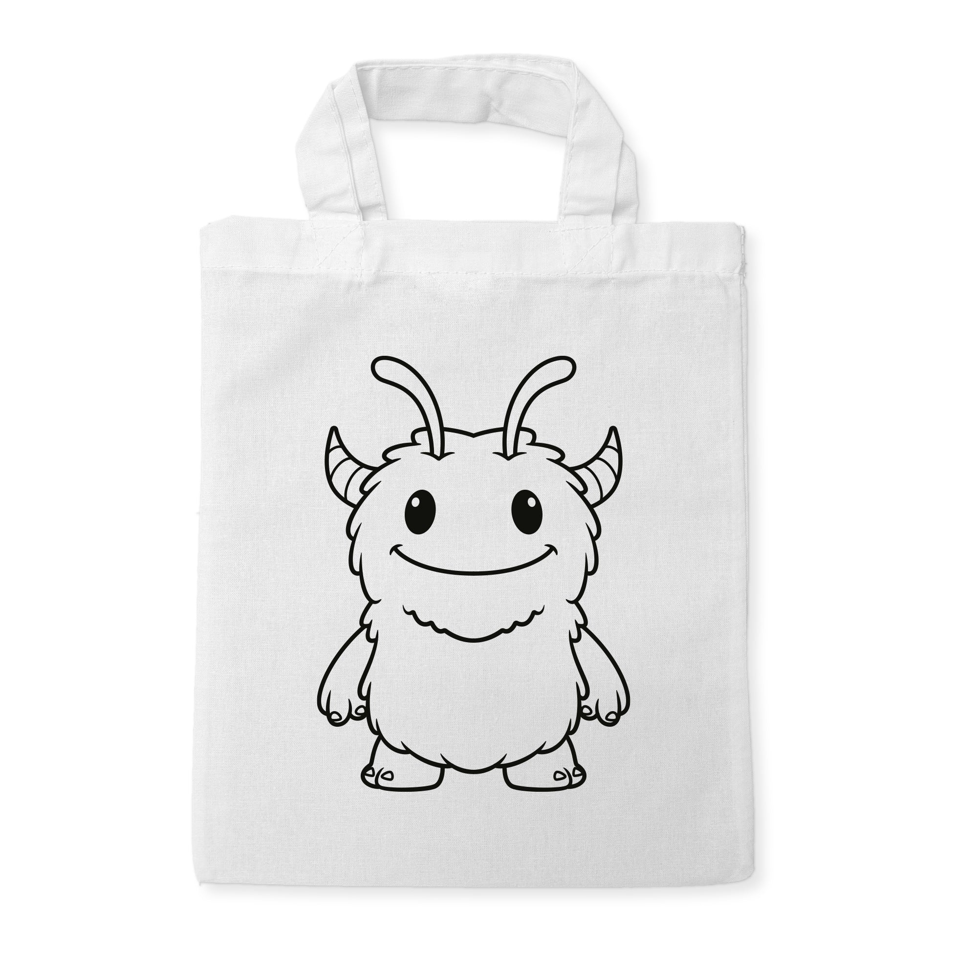 Monster Ungeheuer Kindertaschen zum Ausmalen, 22 x 26 cm, 100% Baumwolle