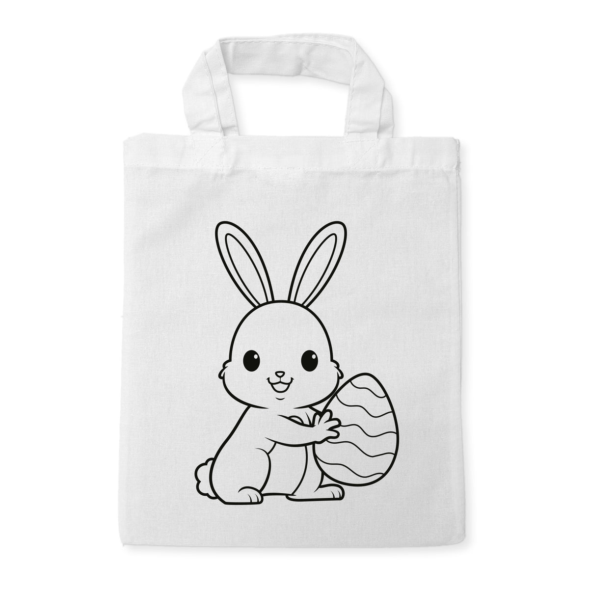 Osterhase mit Ei Ausmaltasche für Kinder, unbemaltes Motiv