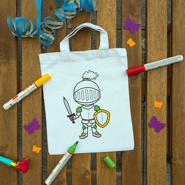 Ritter Kindertaschen zum Ausmalen, 22 x 26 cm, 100% Baumwolle