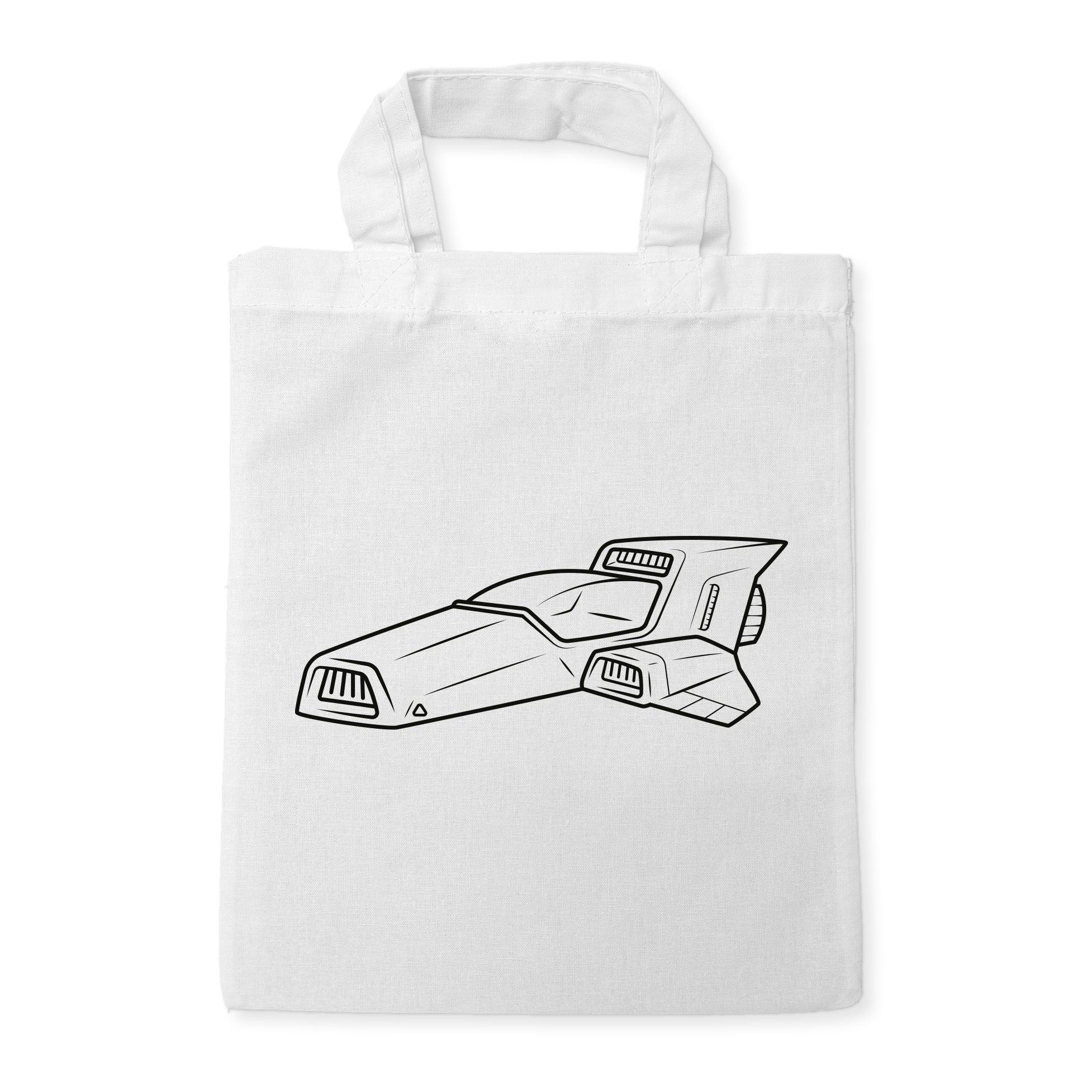 Raumschiff Kindertaschen zum Ausmalen, 22 x 26 cm, 100% Baumwolle