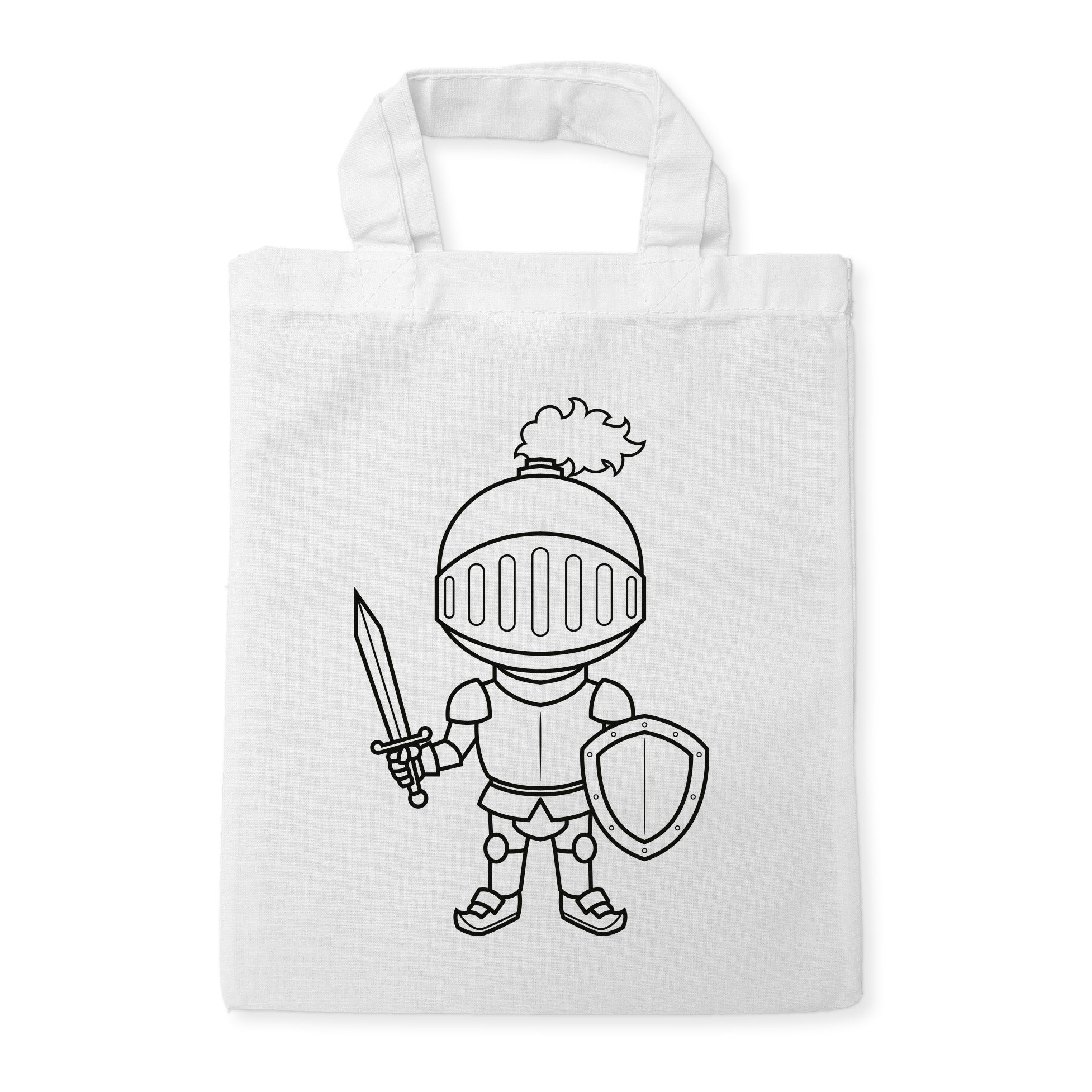 Ritter Kindertaschen (5 Stück) zum Ausmalen, 22 x 26 cm, 100% Baumwolle
