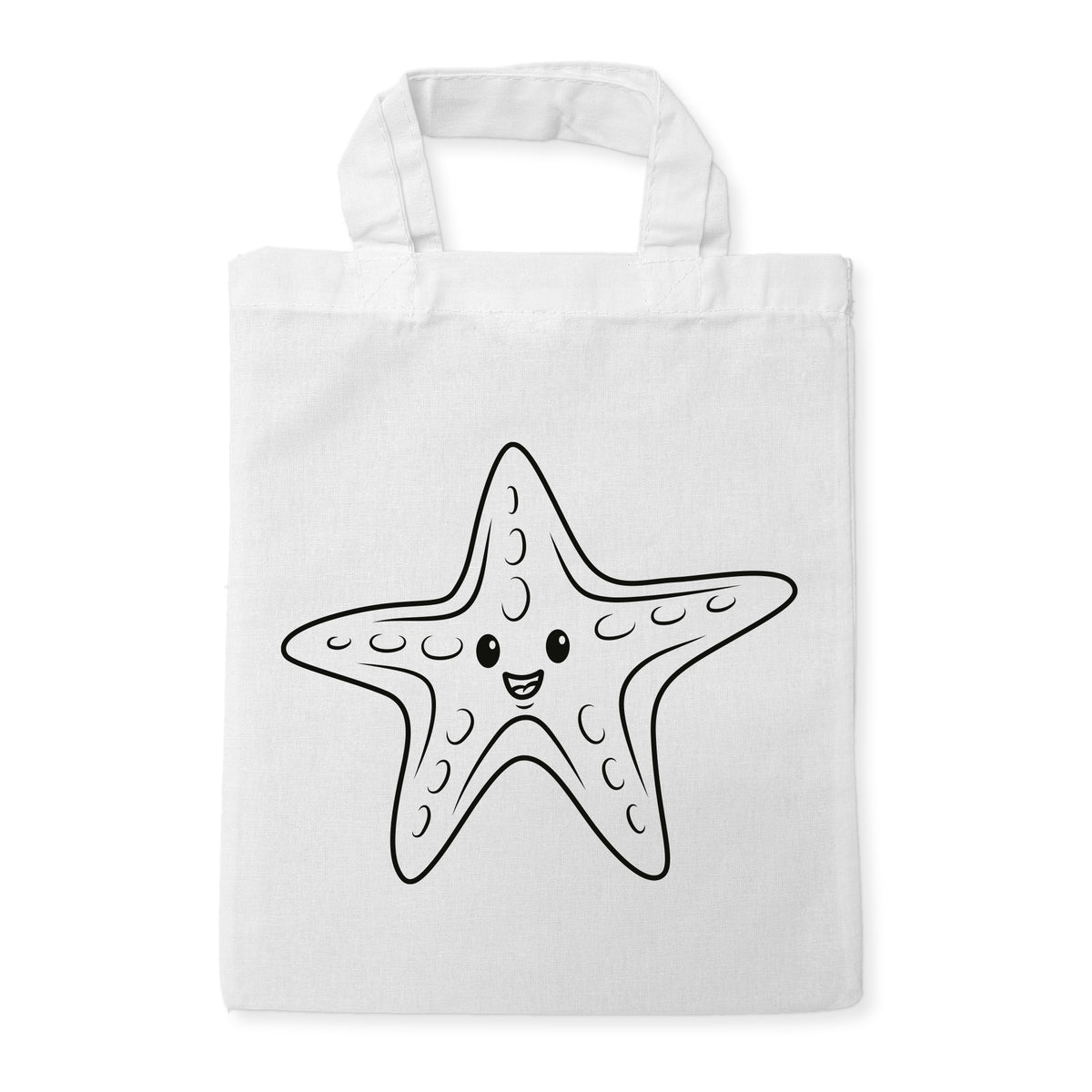 Seestern Ausmaltasche für Kinder, unbemaltes Motiv